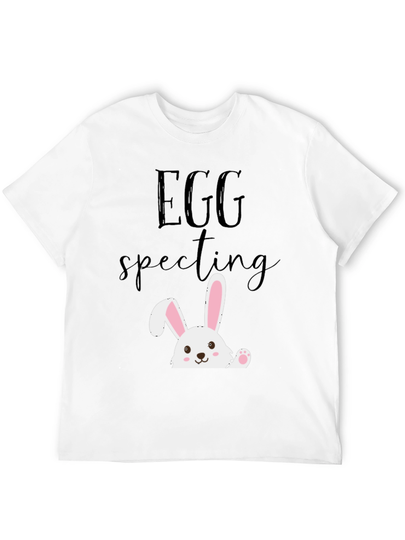 Black Eggspecting Easter Bunny T-Shirt - Funny Pregnancy Tee view 12