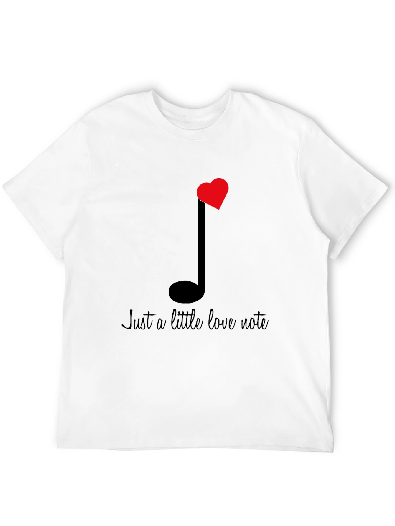 Black Love Note Graphic Tee - Black Cotton T-Shirt view 12