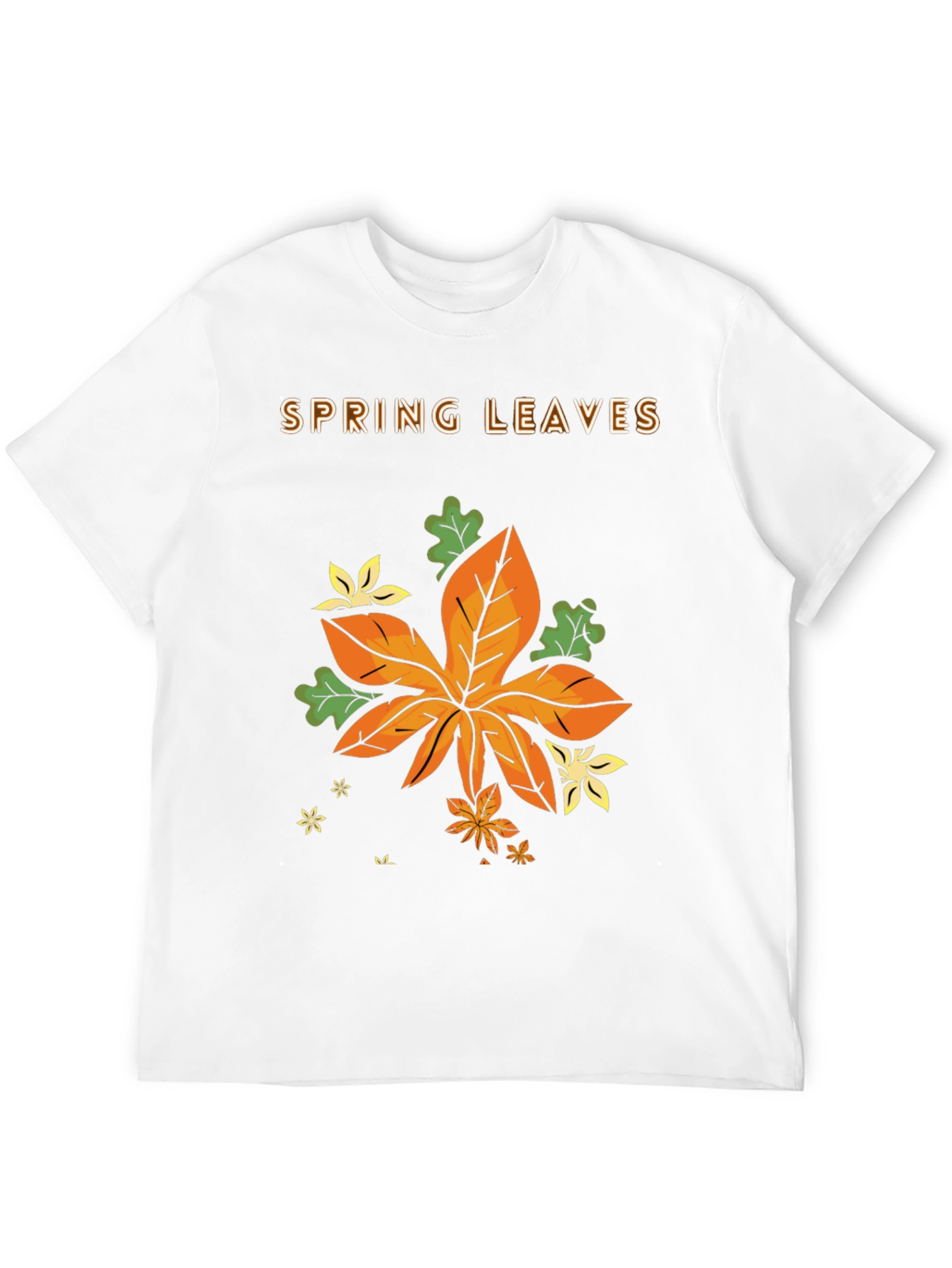 Black Spring Leaves Graphic T-Shirt view 12
