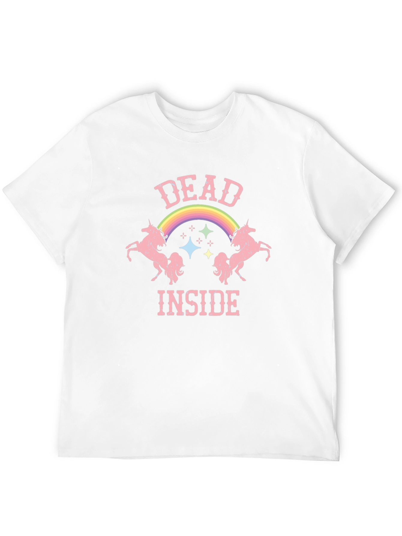Black Dead Inside Unicorn Graphic Tee - Black Cotton T-Shirt view 12