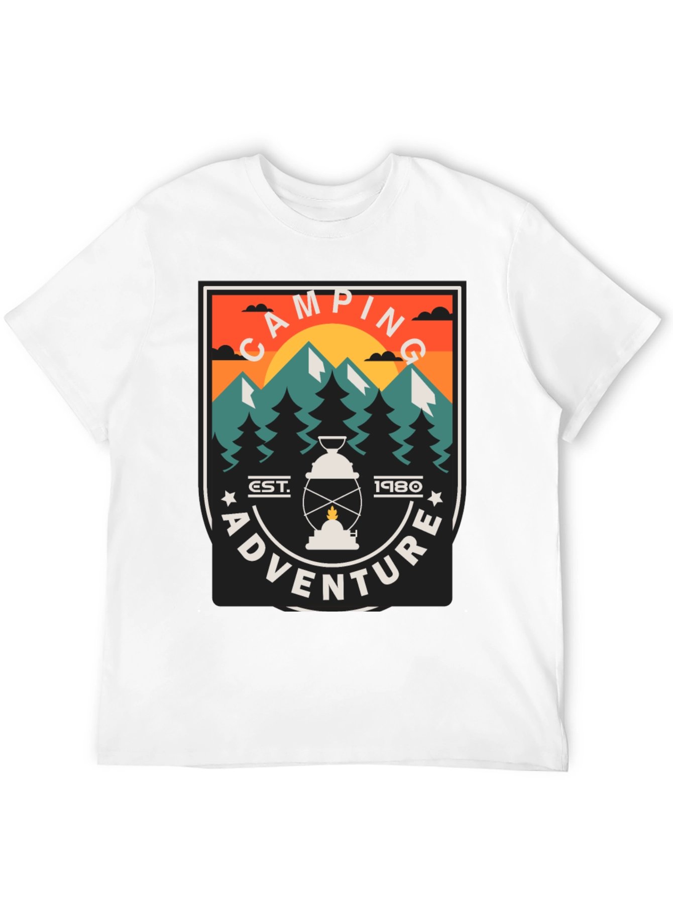 Black Camping Adventure Graphic T-Shirt view 12