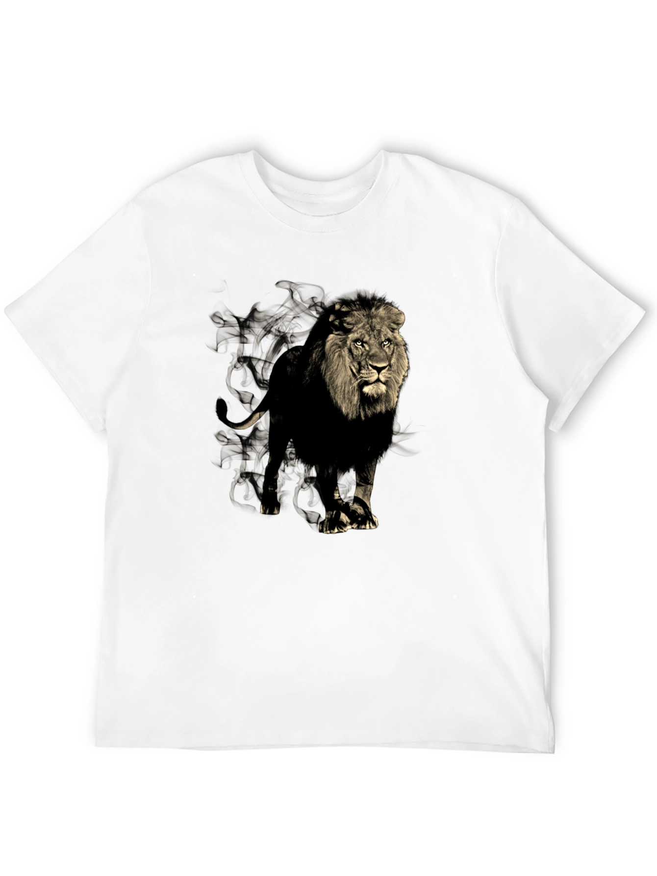 Black Lion Graphic Print Men's Black T-Shirt view 12
