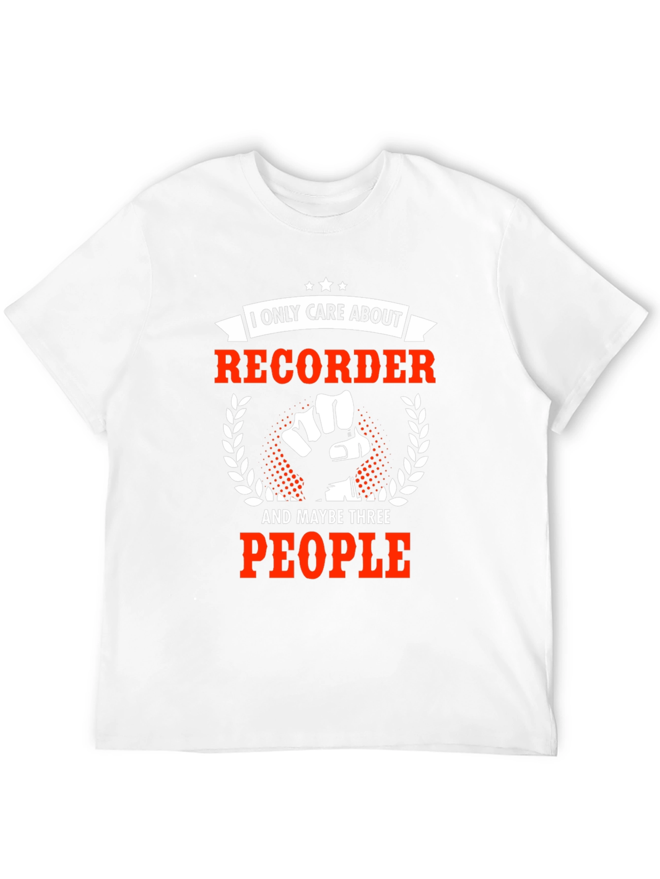Black I Only Care About Recorder T-Shirt view 12