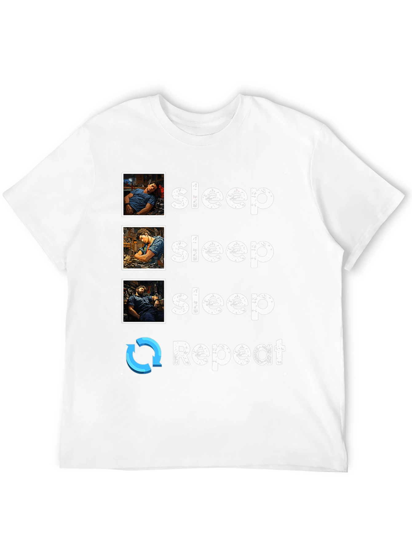 Black Sleep Technician T-Shirt - Sleep Repeat view 12