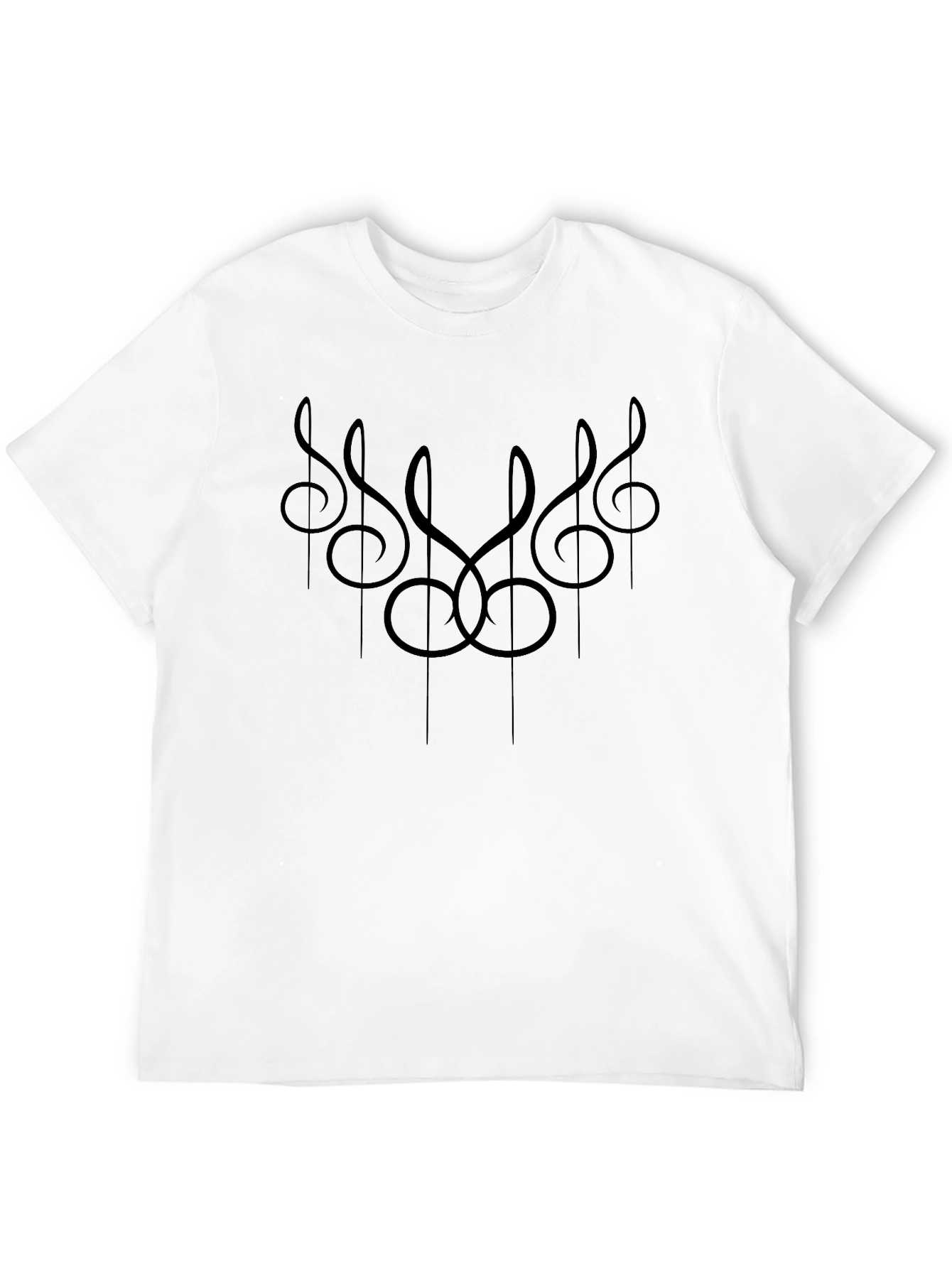 Black Musical Clef Black Graphic Tee view 12