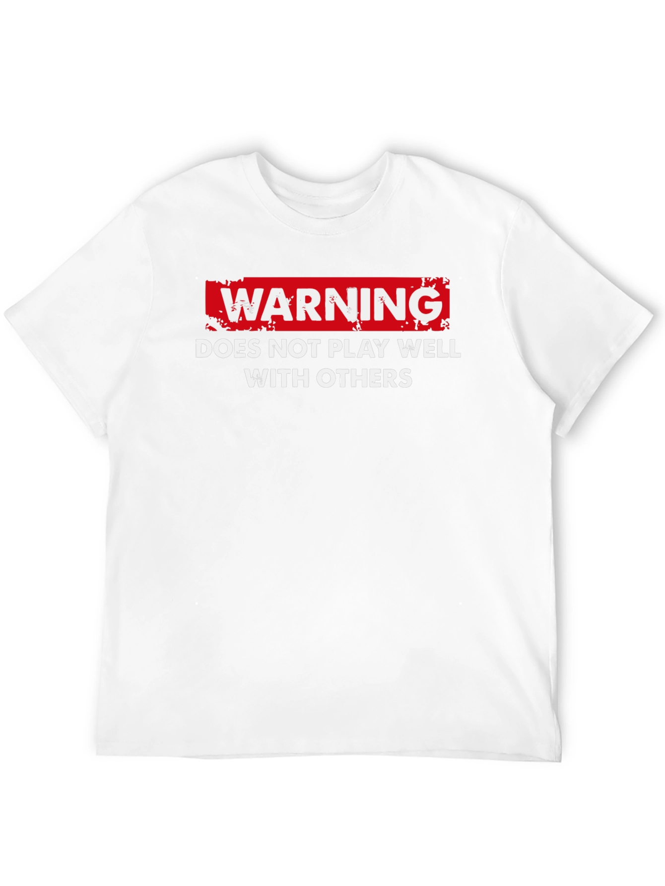 Black Warning: Does Not Play Well With Others T-Shirt view 12
