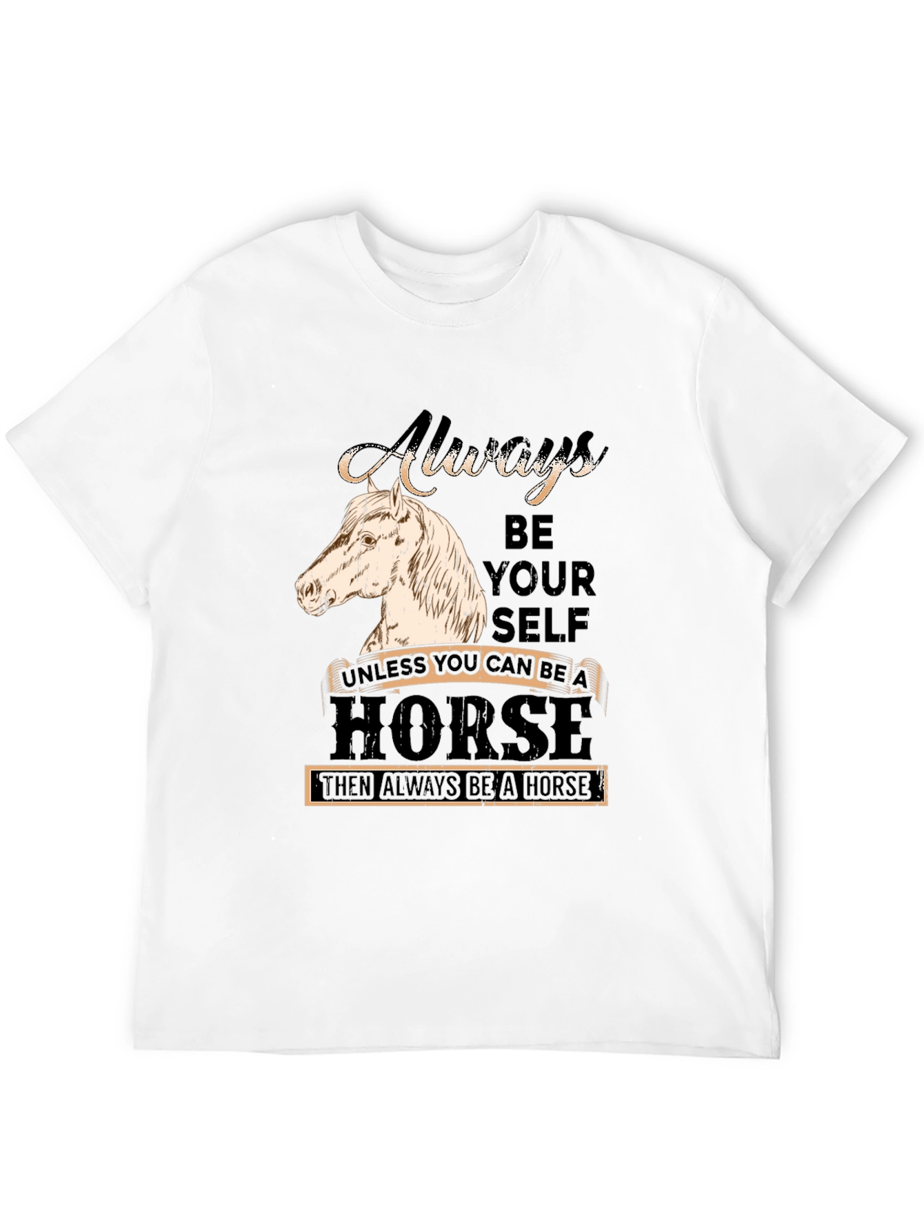 Black Always Be Yourself Horse Graphic T-Shirt view 12