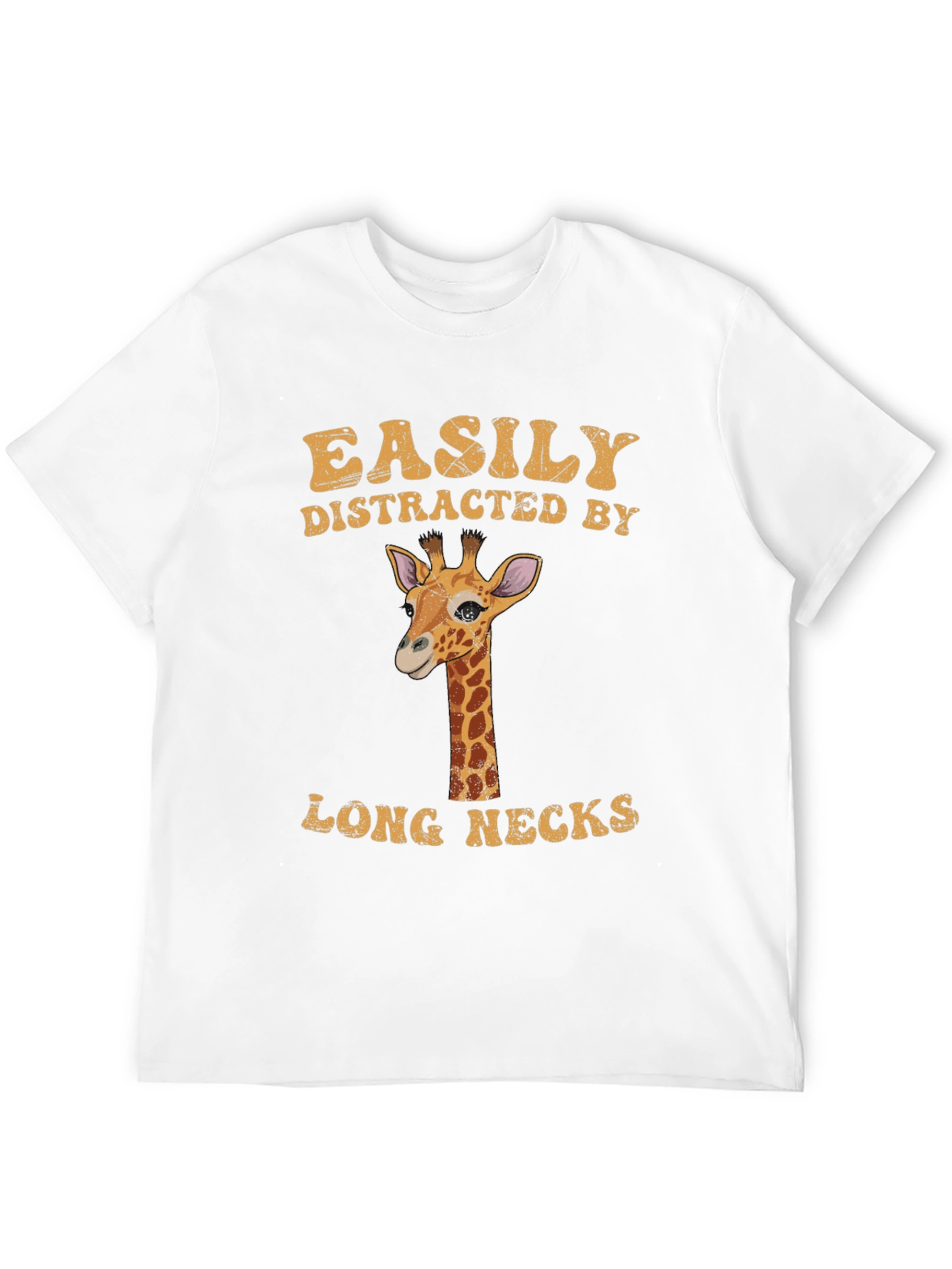 Black Easily Distracted by Long Necks Giraffe T-Shirt view 12