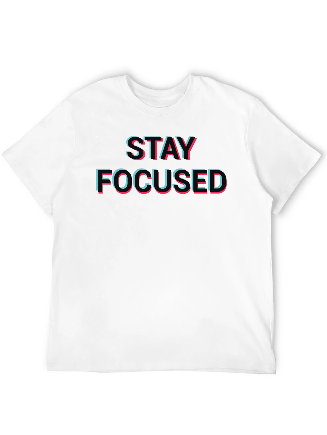 Black Stay Focused T-Shirt - Eye-Catching 3D Style Design view 12