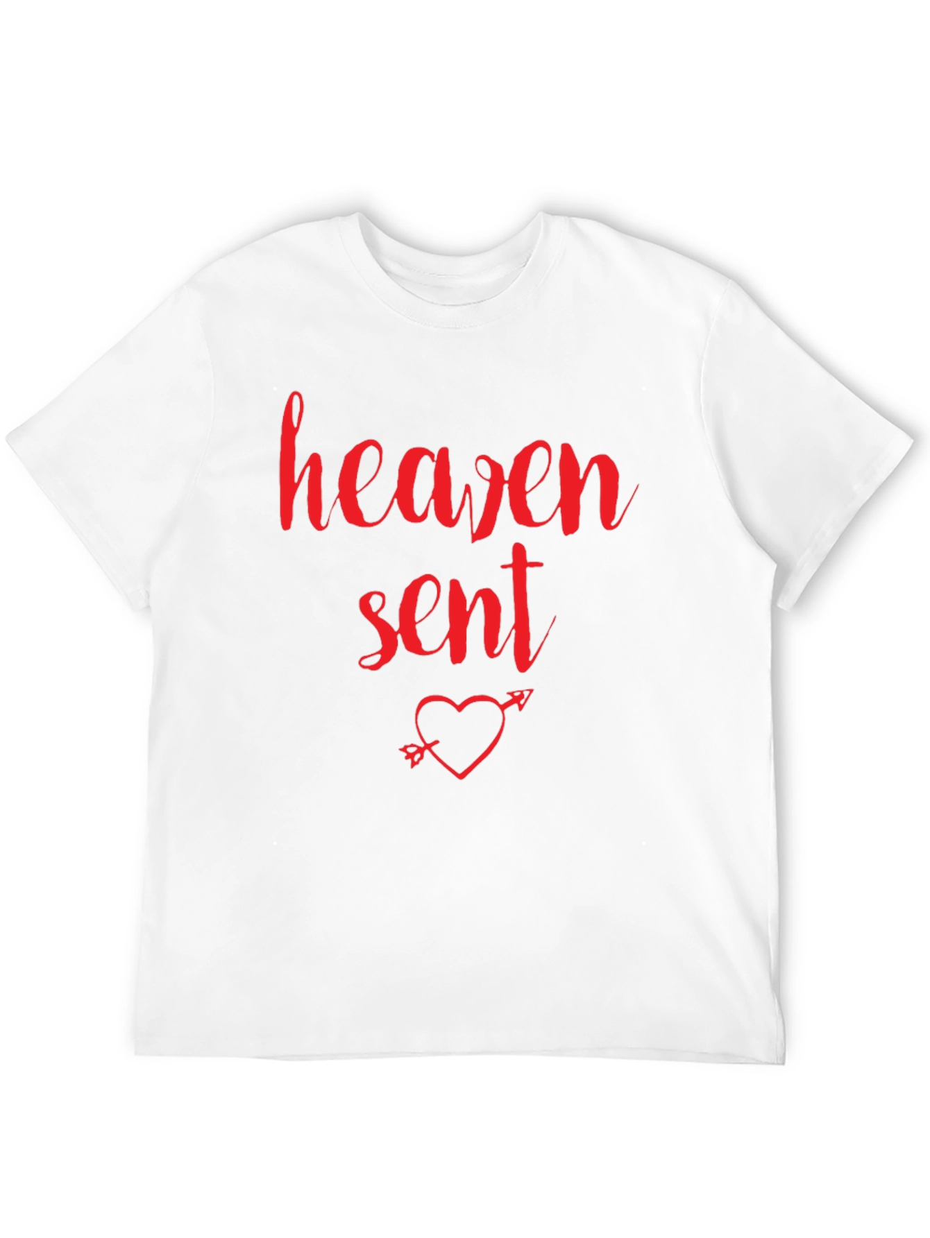 Black Heaven Sent Heart T-Shirt - Black Crew Neck Tee view 12
