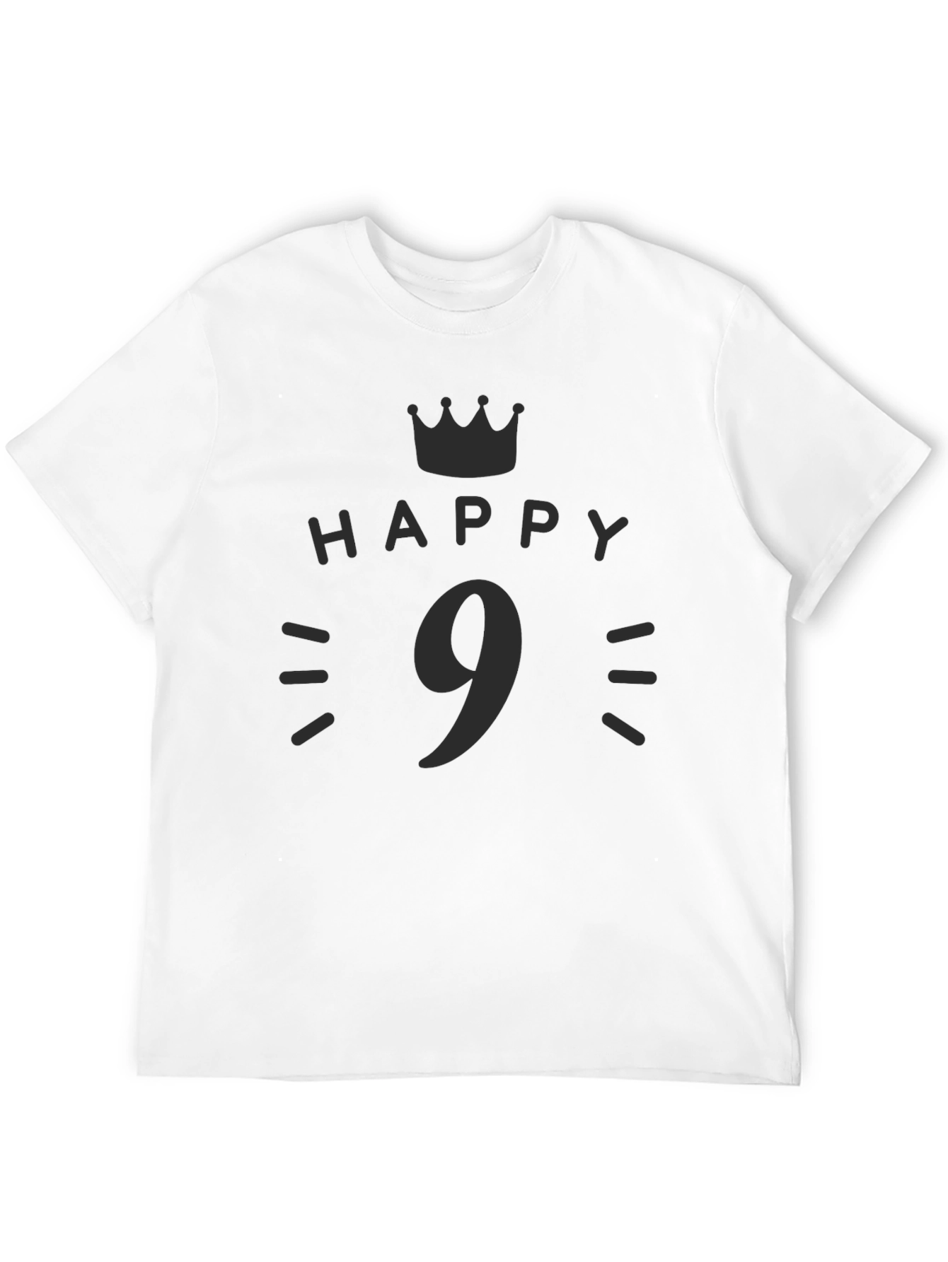 Black Happy 9th Birthday Black T-Shirt view 12
