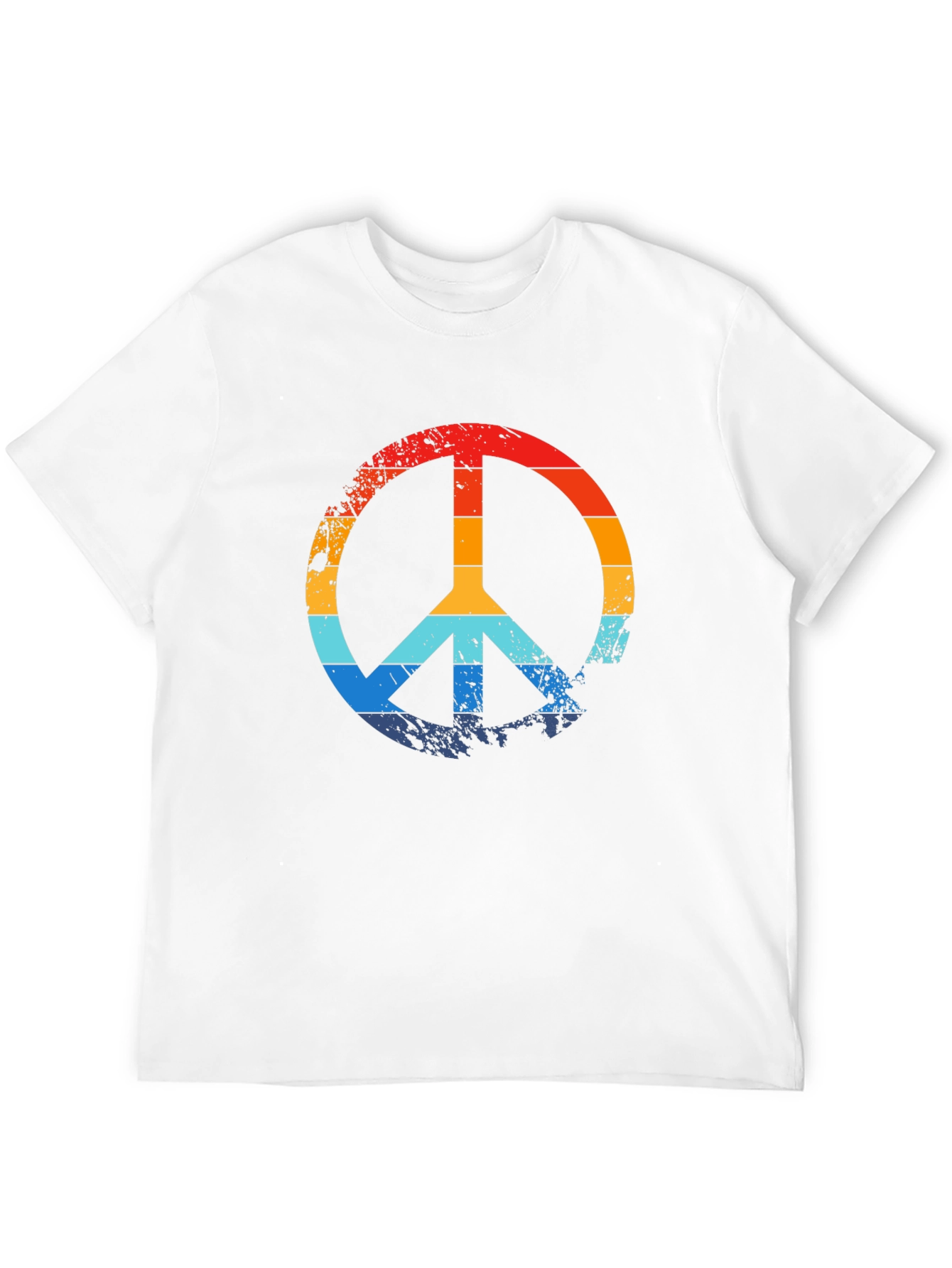 Black Retro Peace Sign Black Graphic T-Shirt view 12