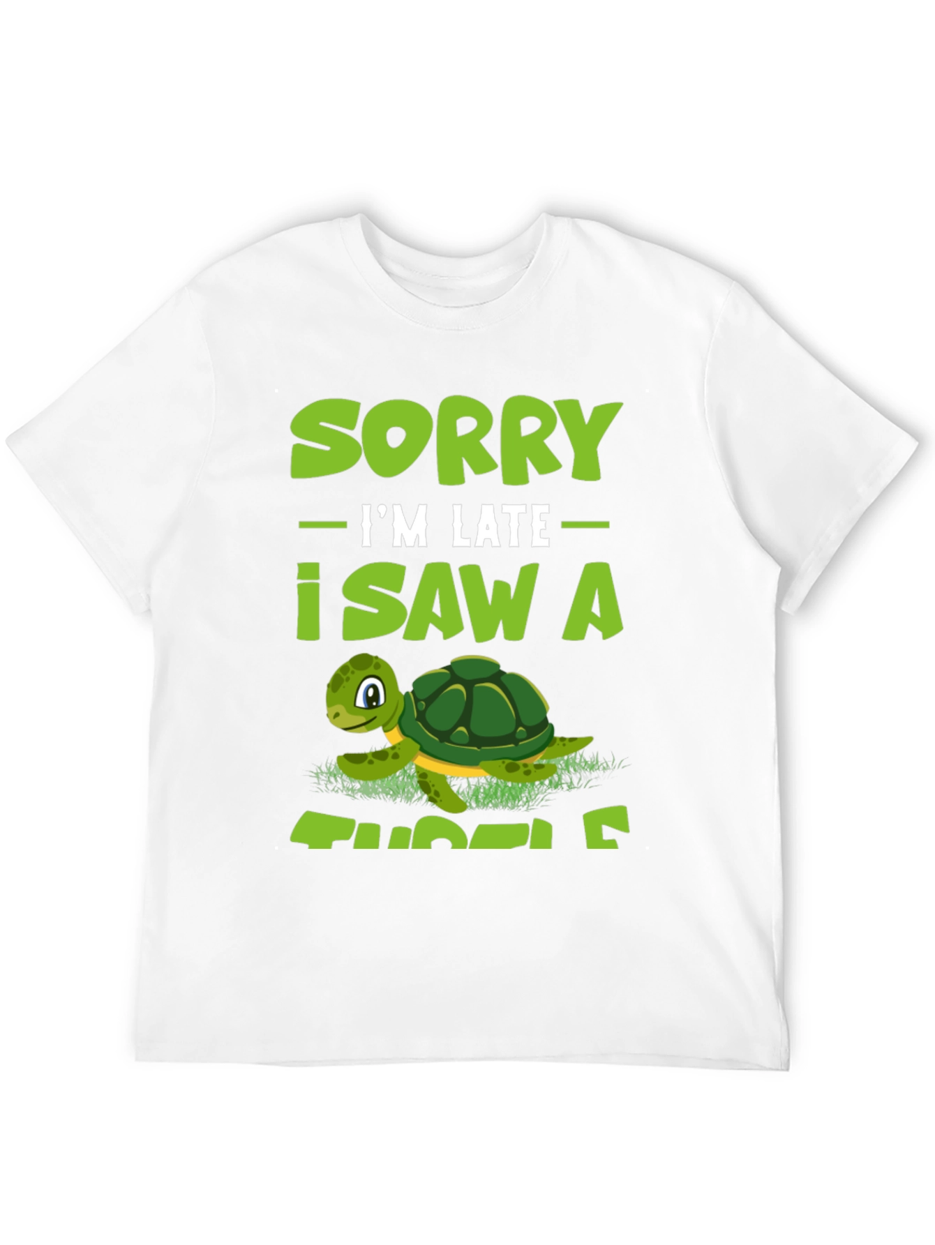 Black Sorry I'm Late I Saw A Turtle T-Shirt view 12