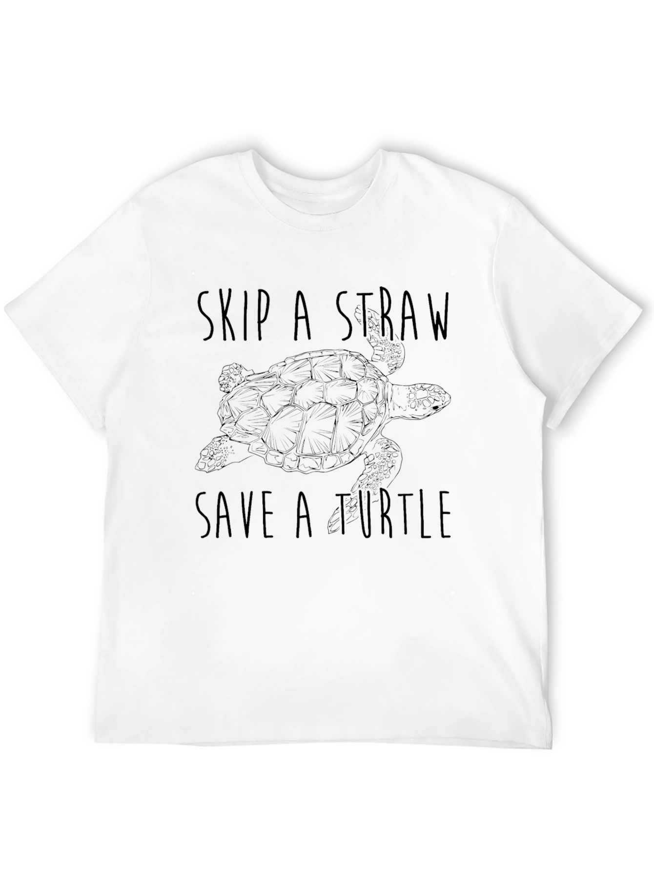 Black Skip A Straw, Save A Turtle Black T-Shirt view 12