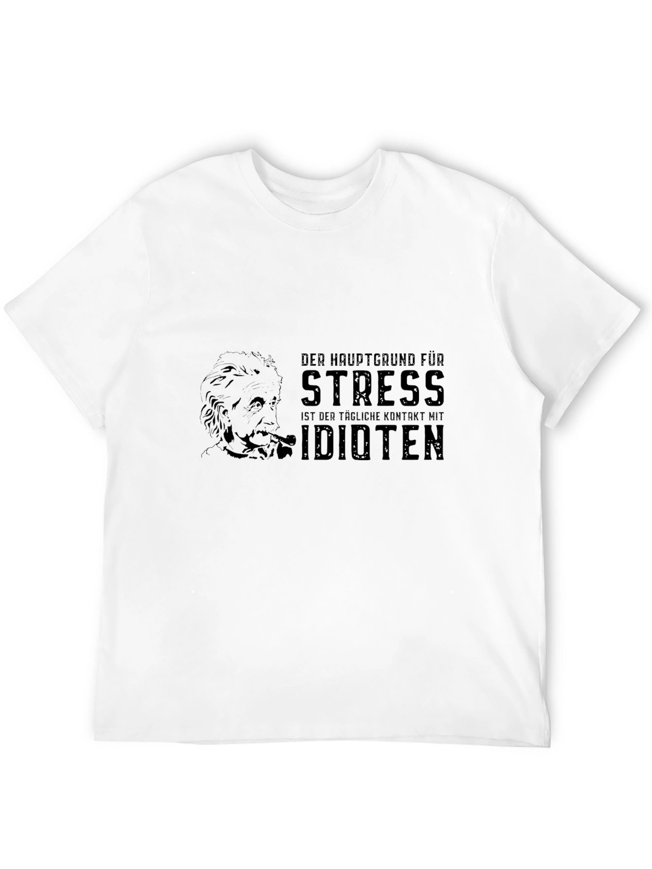 Black Stress Idiot Humor Graphic T-Shirt view 12