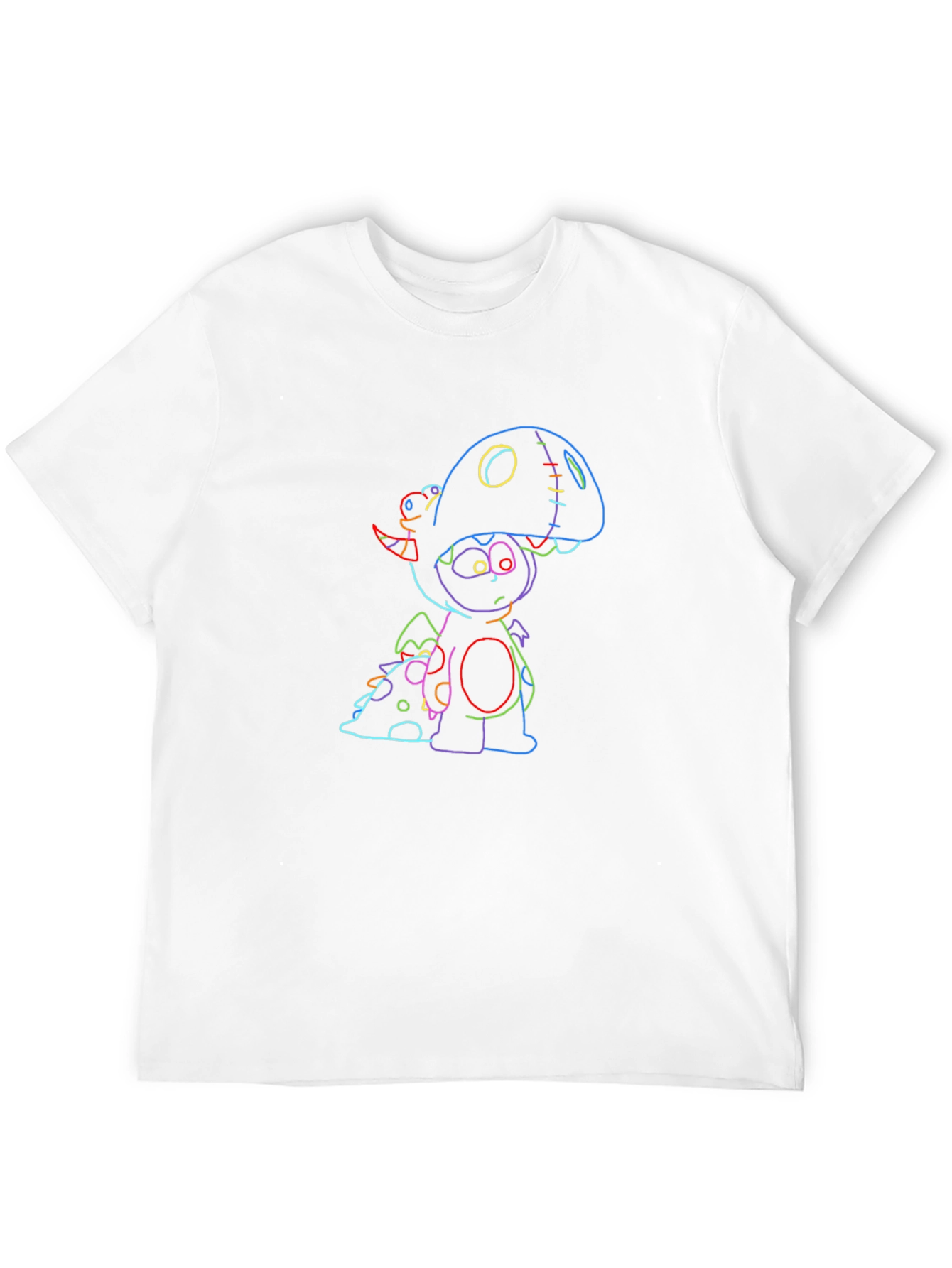 Black Neon Dino Graphic Black Tee view 12