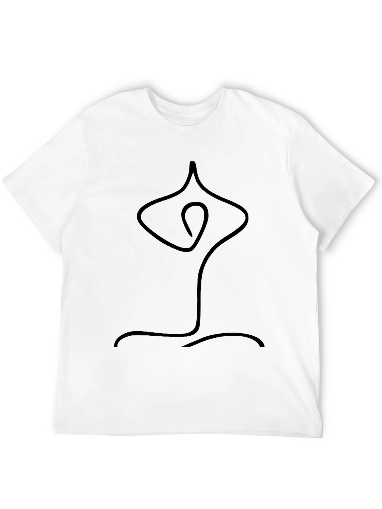 Black Yoga Pose Outline Black T-Shirt view 12
