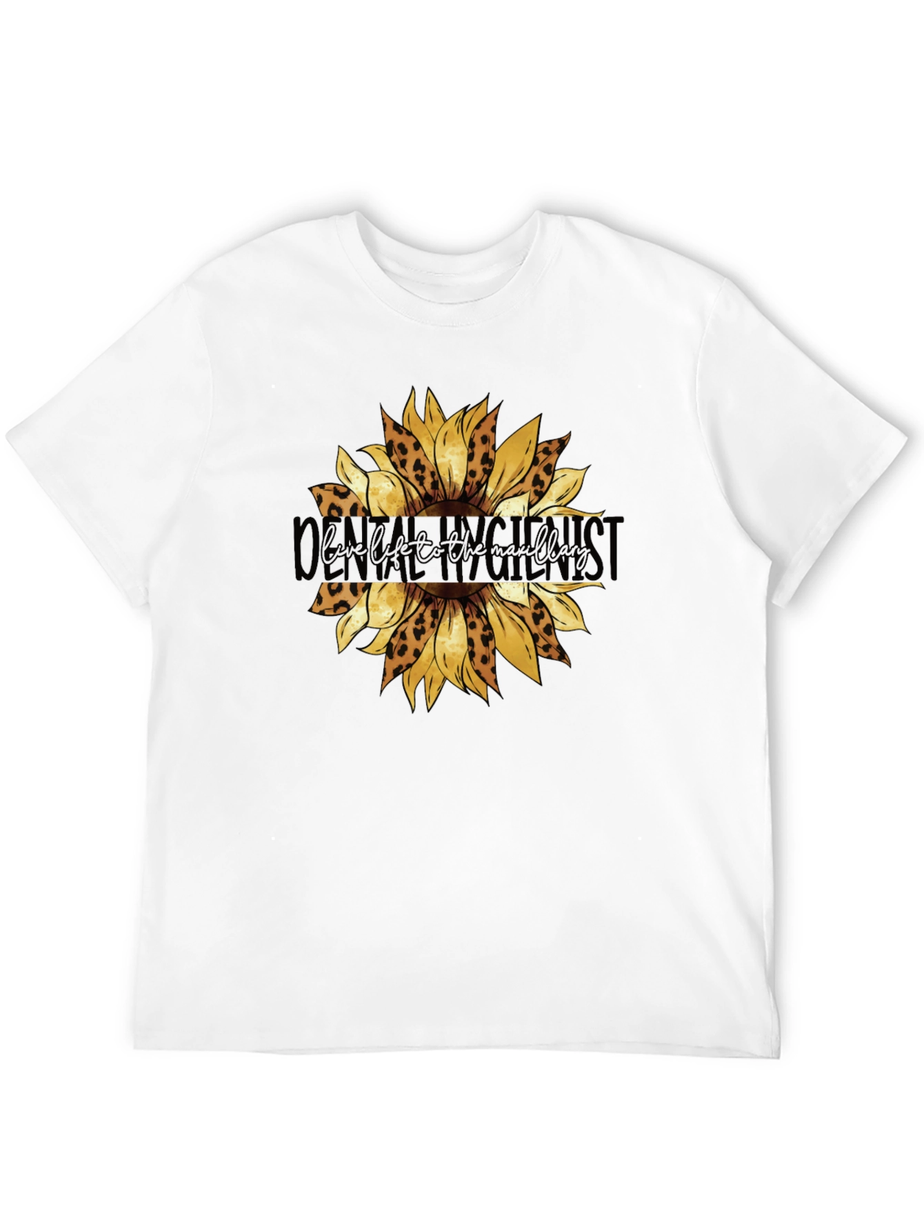 Black Dental Hygienist Sunflower T-Shirt view 12