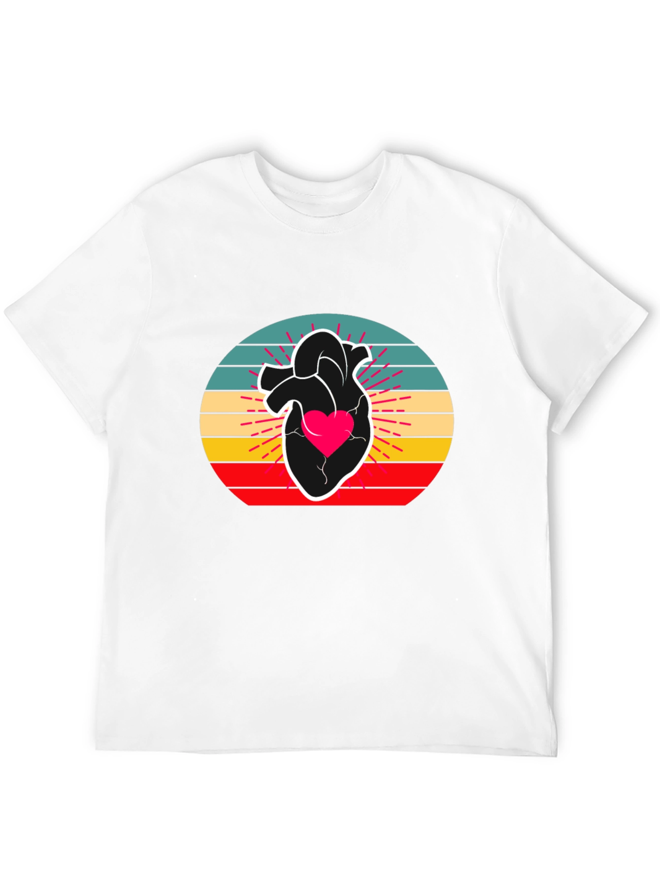 Black Retro Heart Graphic Tee - Stylish Comfort view 12