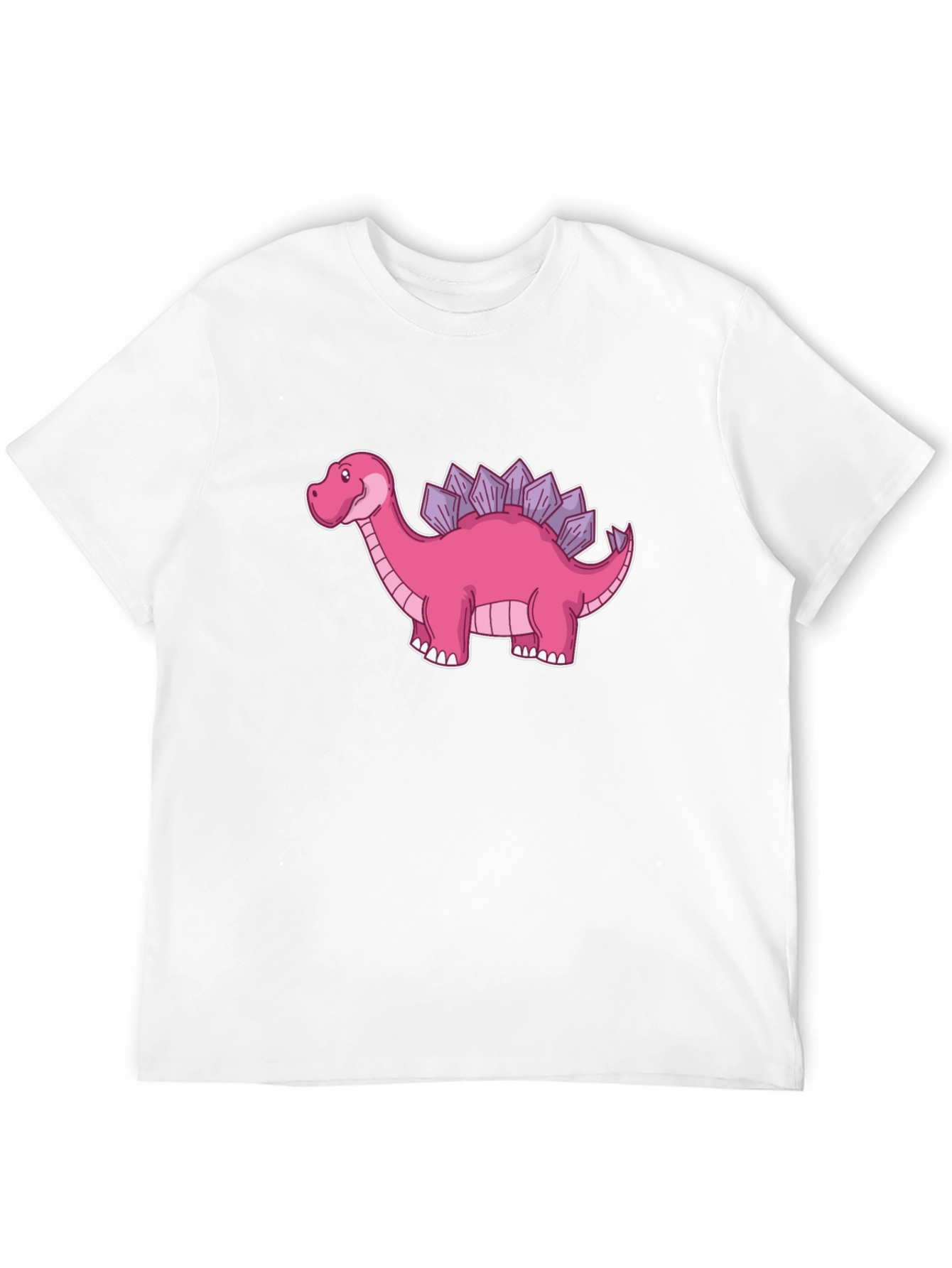 Black Dino T-Shirt - Pink Stegosaurus Graphic Tee view 12