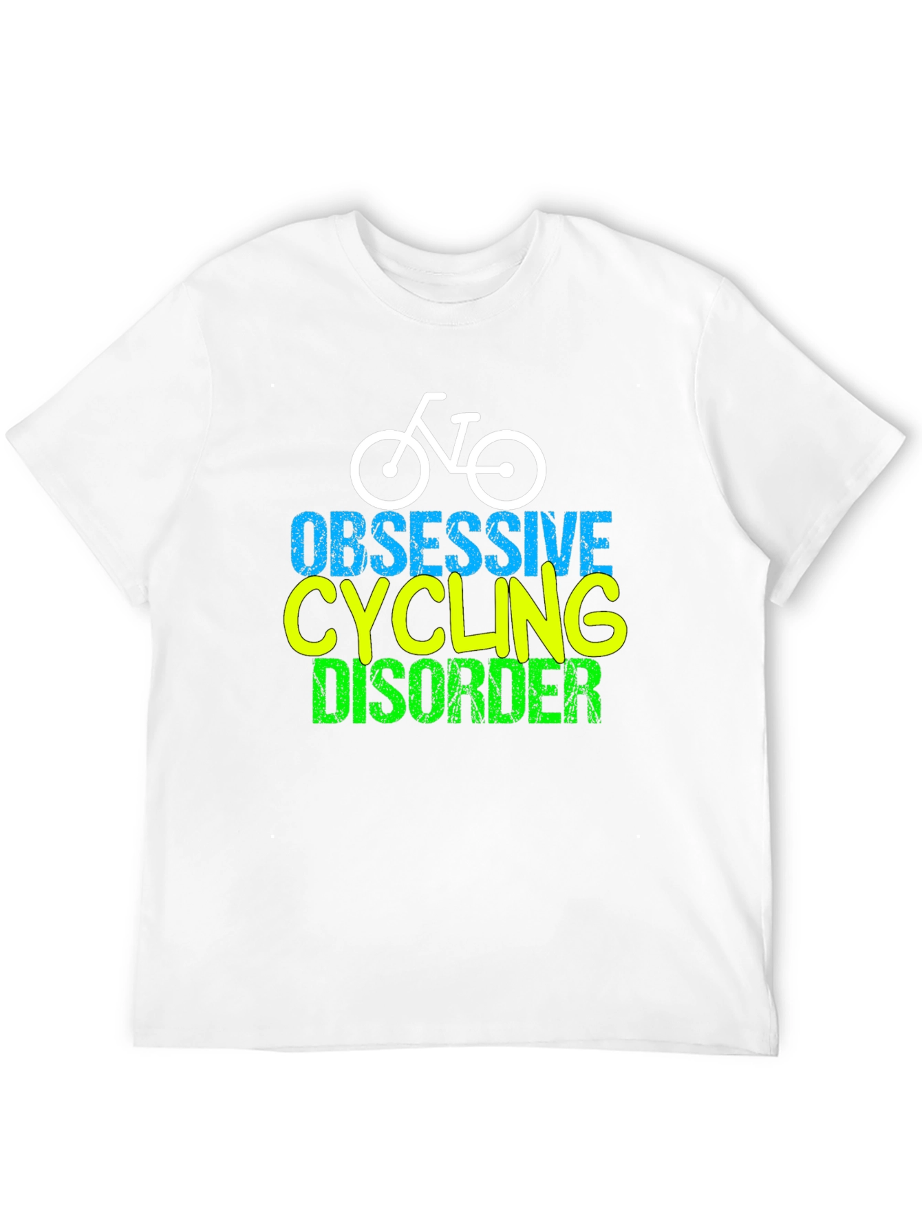 Black Obsessive Cycling Disorder Graphic T-Shirt view 12