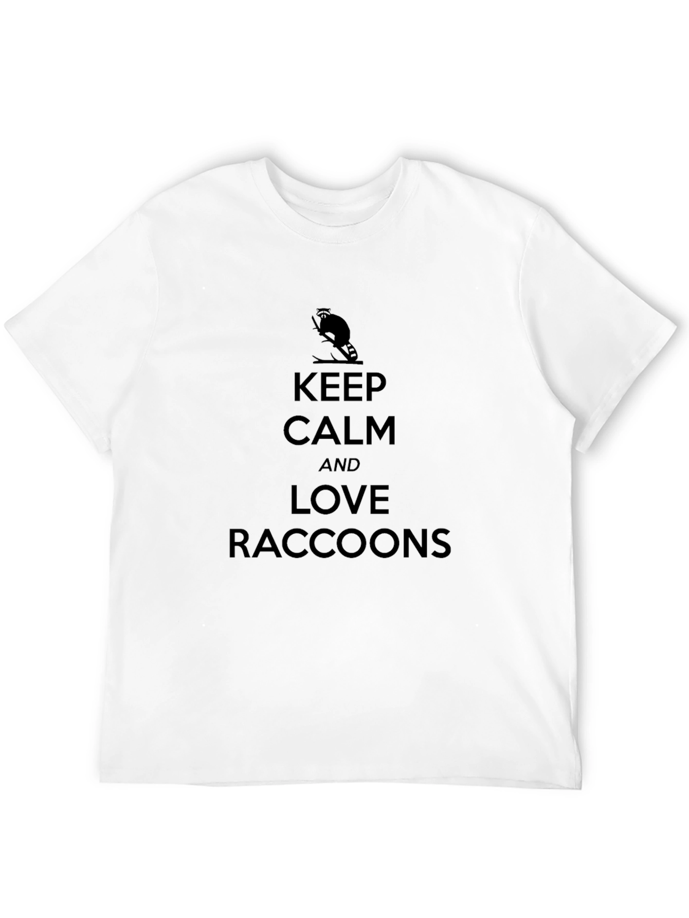 Black Keep Calm and Love Raccoons Black T-Shirt view 12