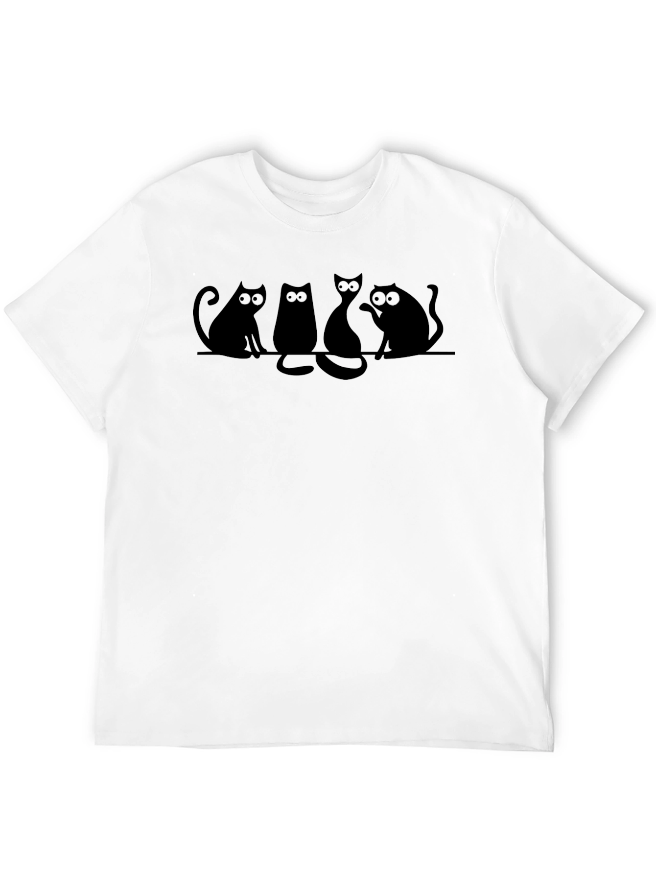 Black Black Cat Silhouette Graphic Tee - Unisex view 12