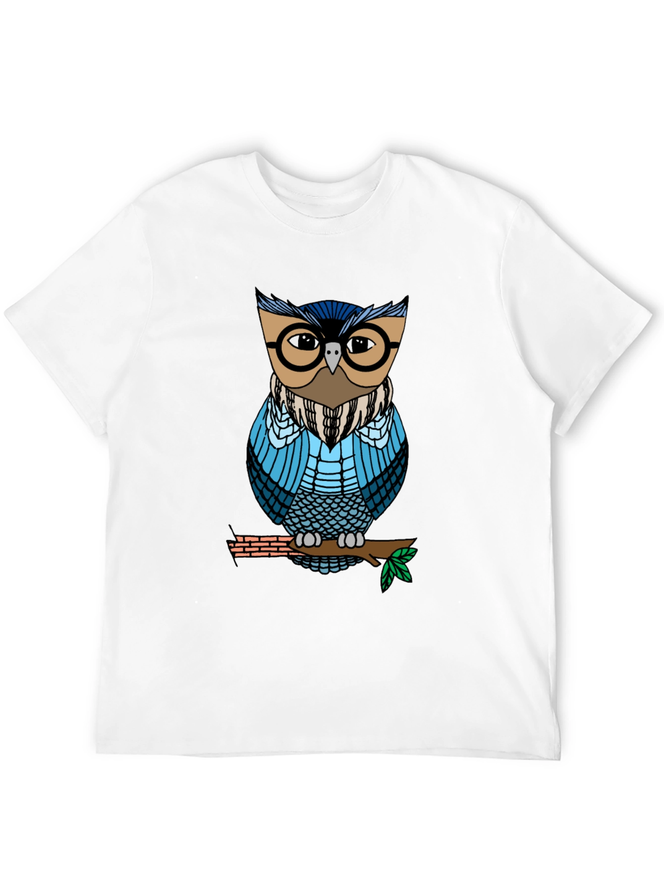 Black Cool Owl Graphic Tee - Unisex Black T-Shirt view 12