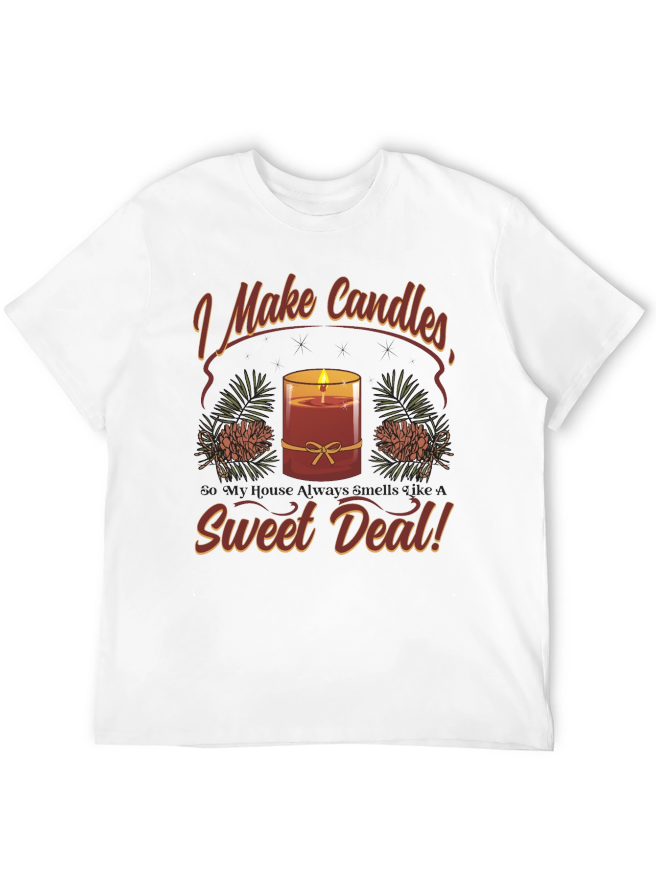 Black I Make Candles Graphic T-Shirt view 12