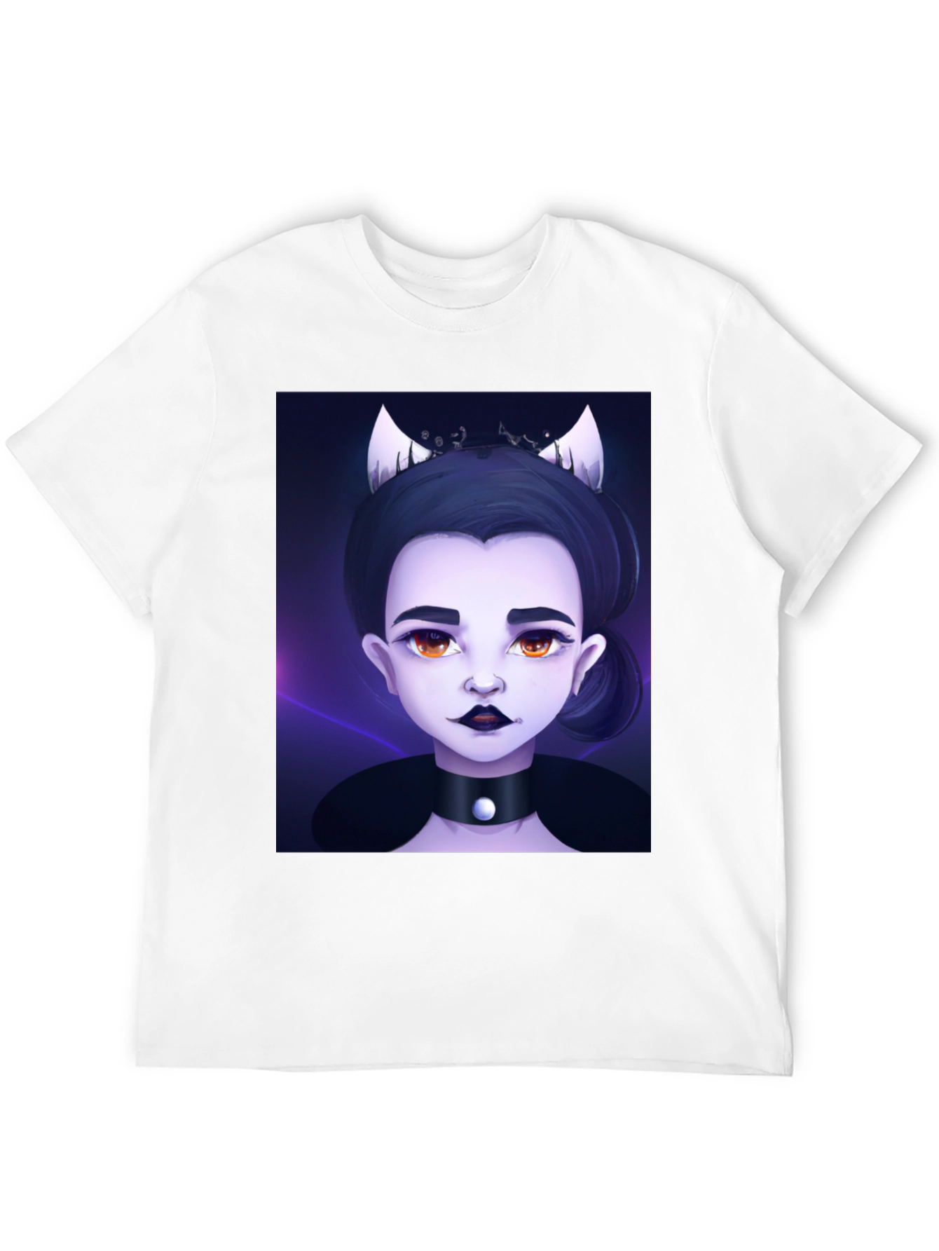 Black Gothic Cartoon Girl Black T-Shirt view 12