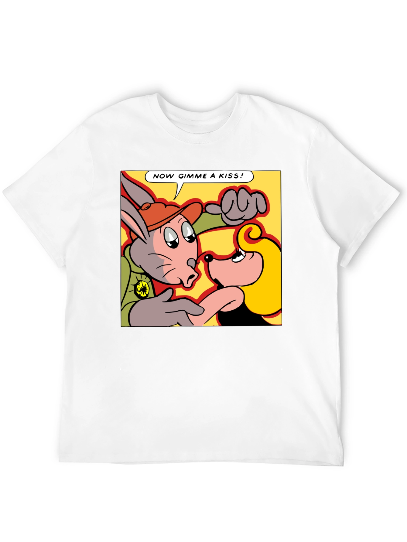 Black Cartoon Kiss T-Shirt - Now Gimme a Kiss! view 12