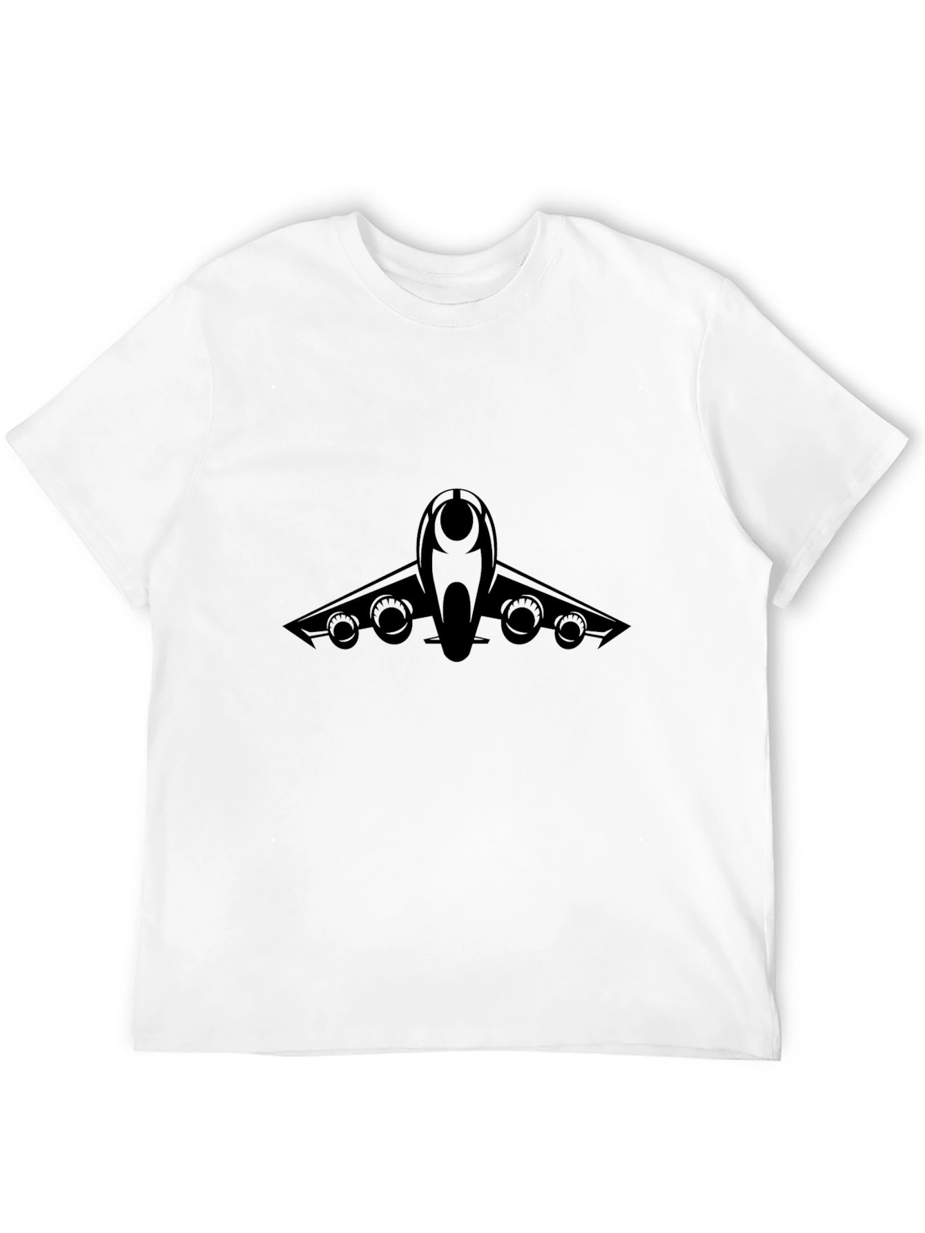 Black Jet Plane Graphic Tee - Black Cotton Blend view 12