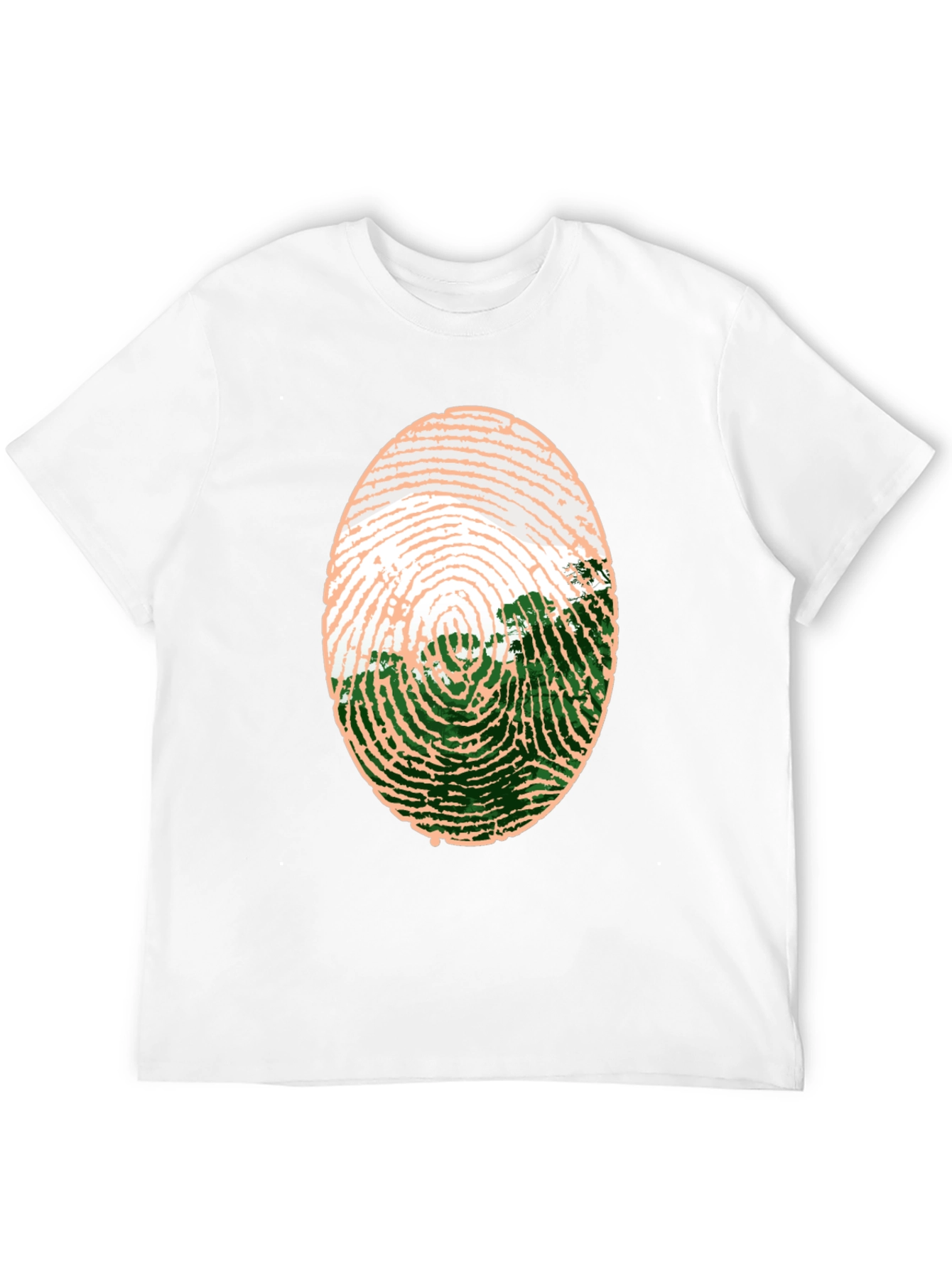 Black Unique Fingerprint Landscape Graphic Tee view 12