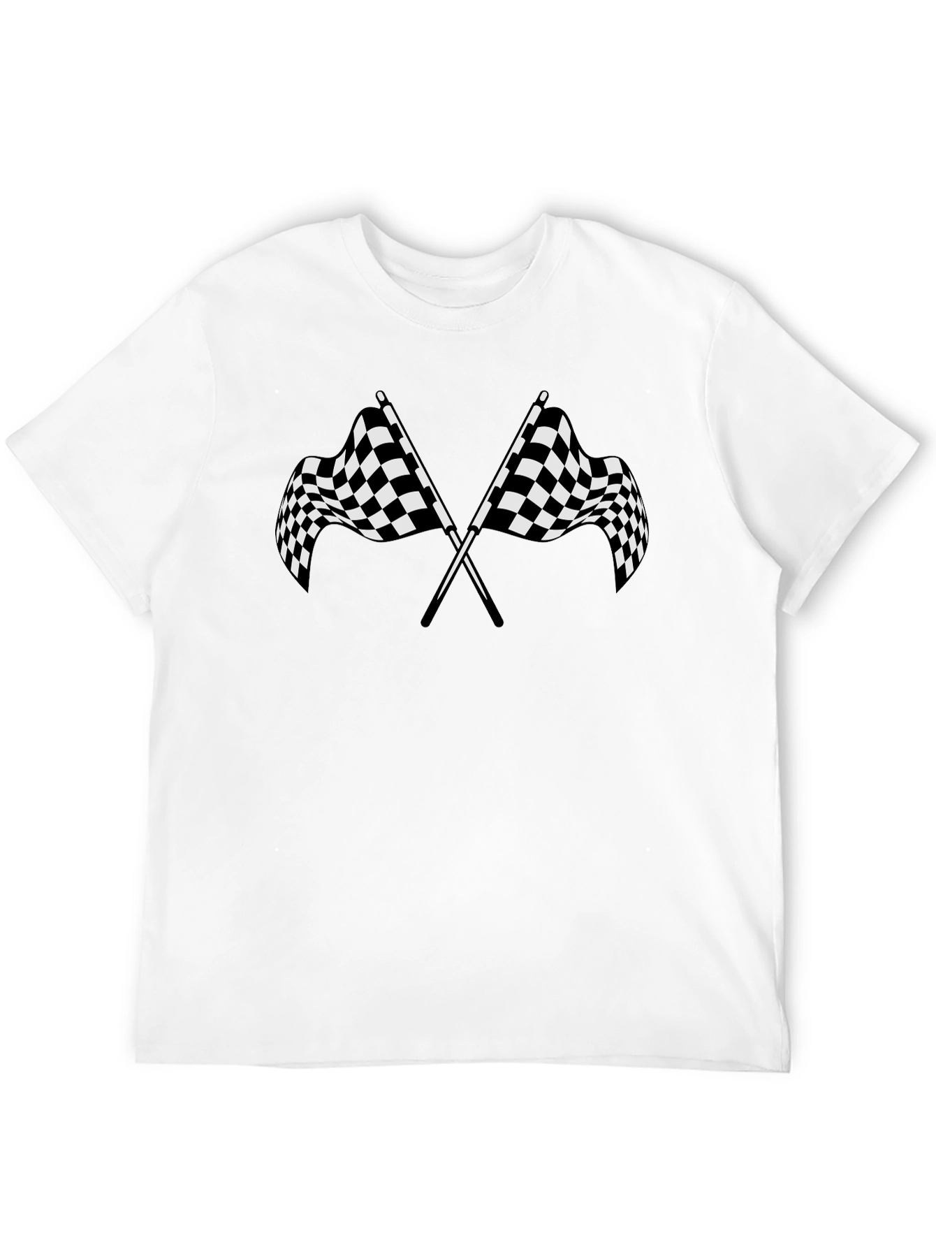 Black Checkered Flag Graphic Tee - Racing Fan T-Shirt view 12