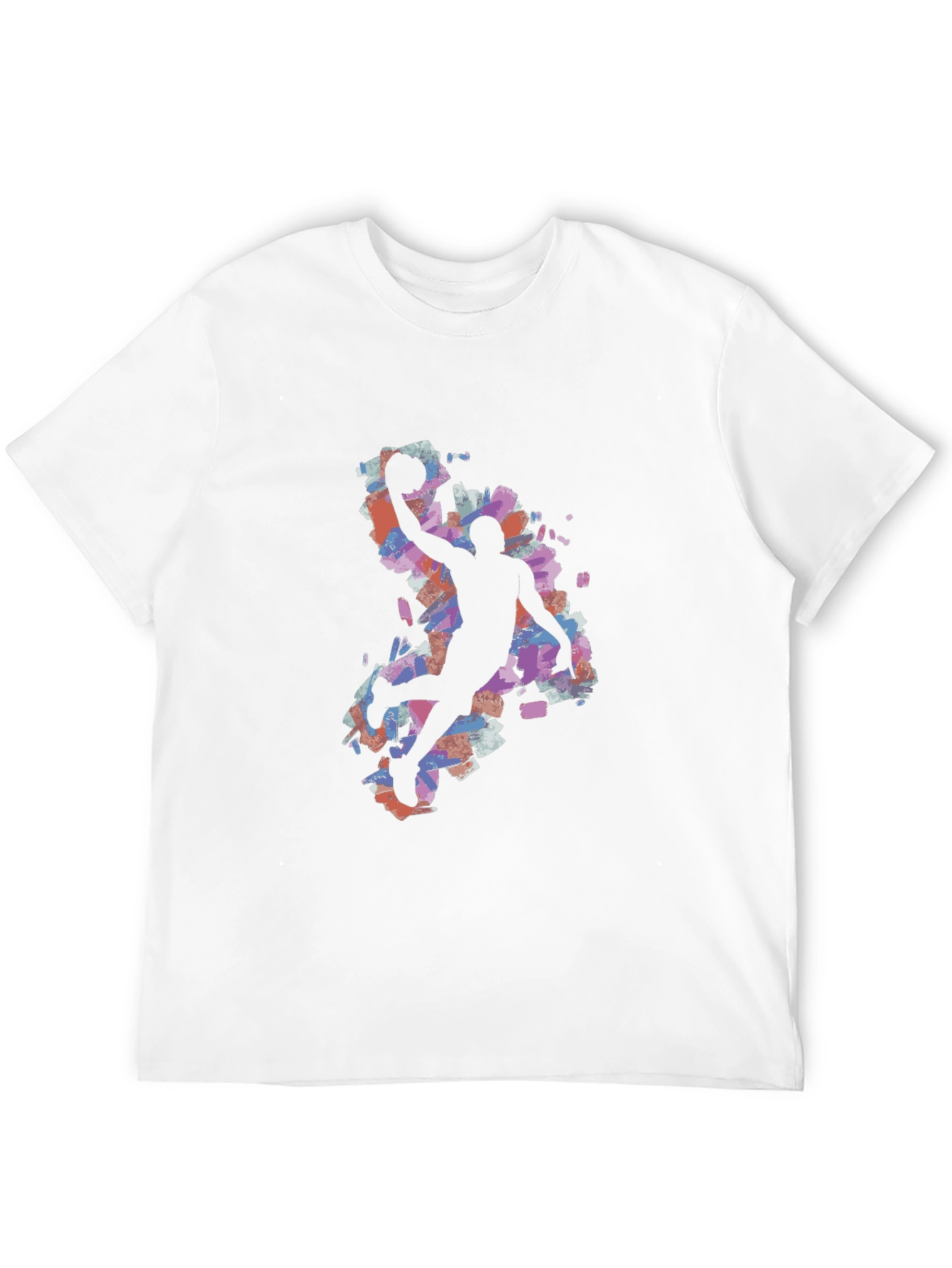 Black Basketball Silhouette Graphic Tee - Black Cotton Blend view 12