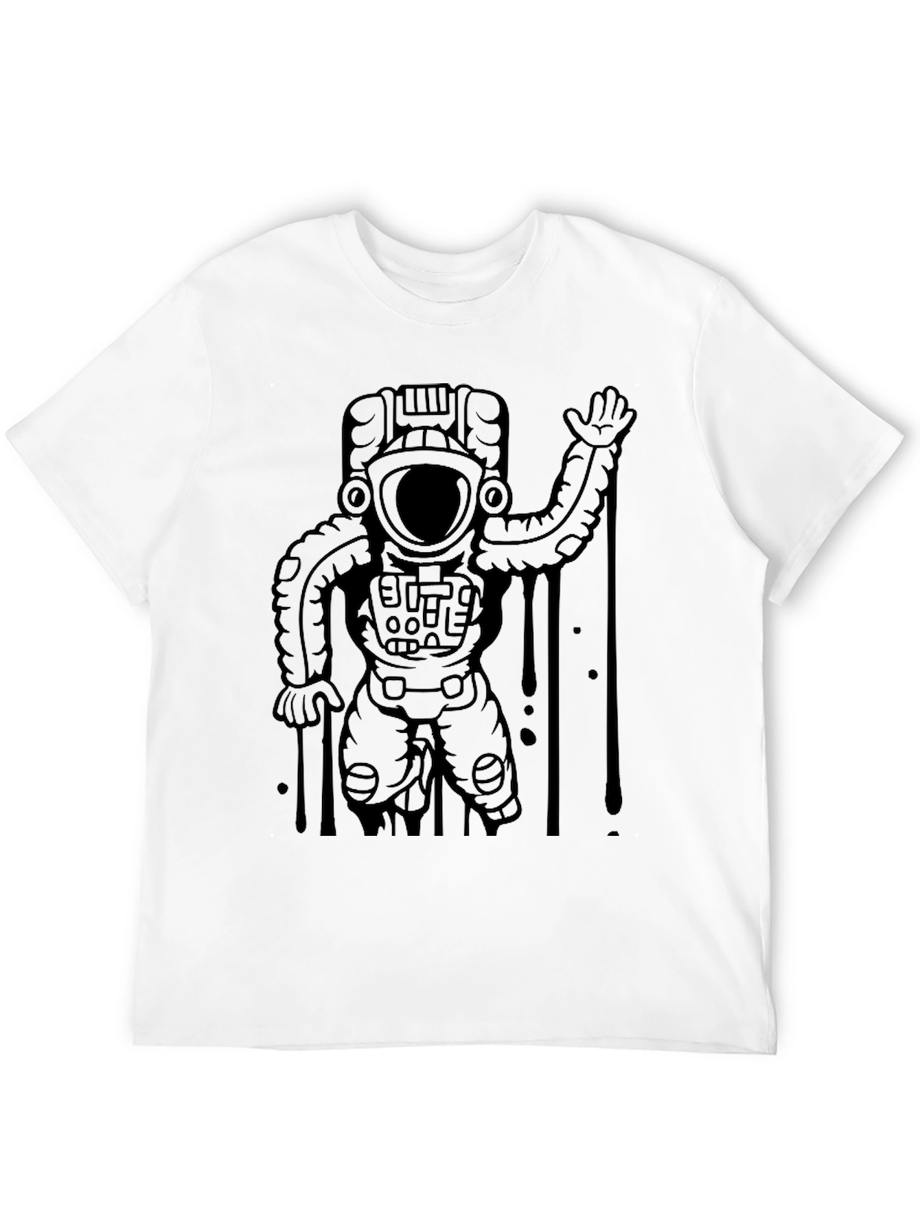 Black Astronaut Graphic T-Shirt - Black view 12