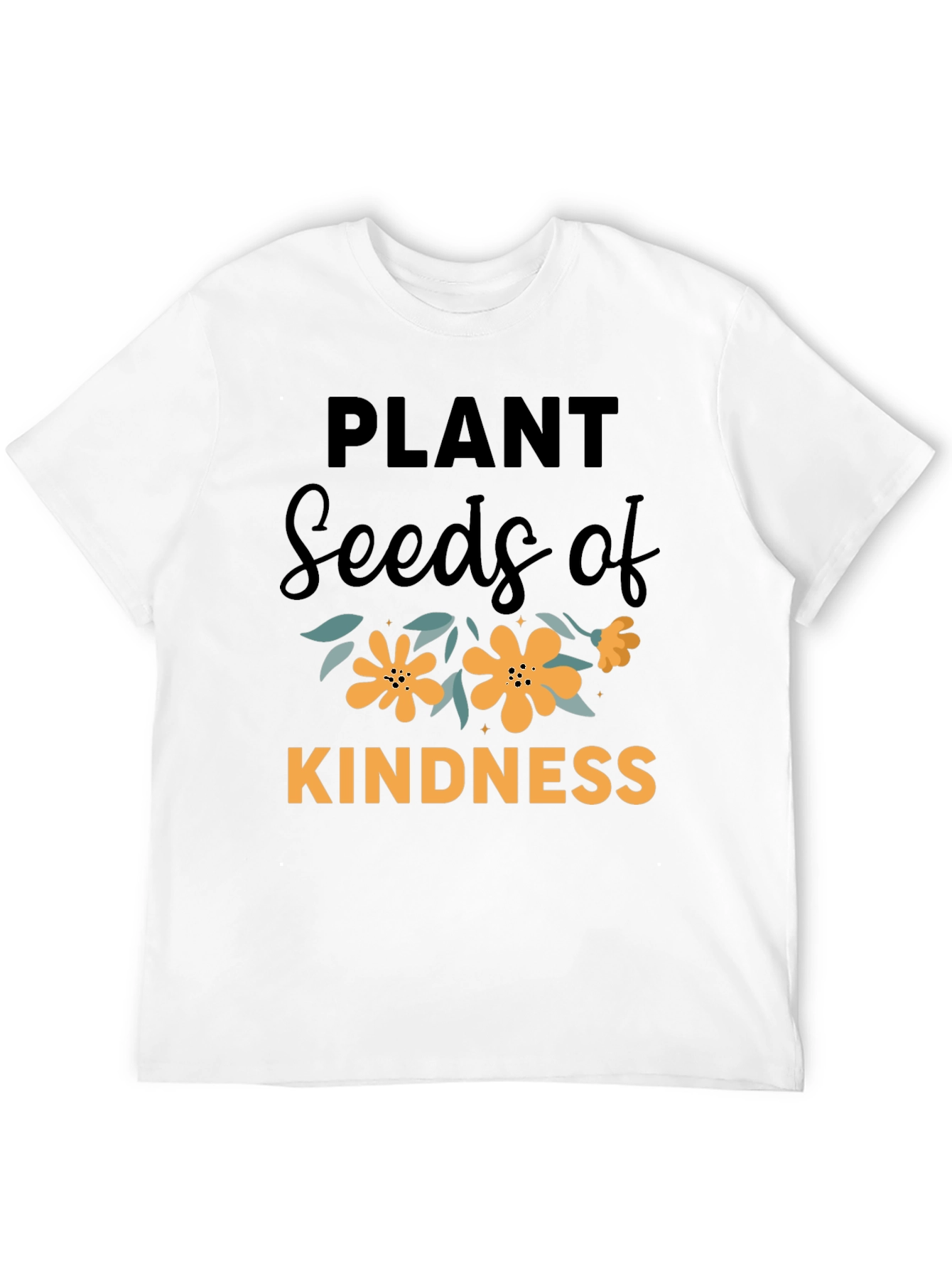 Black Plant Seeds of Kindness Graphic T-Shirt view 12
