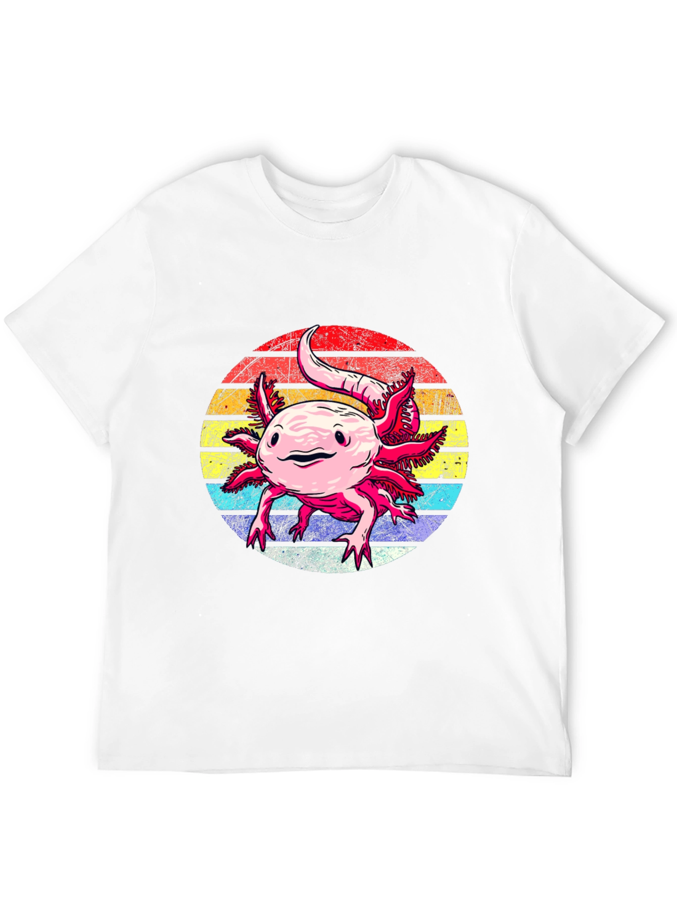 Black Axolotl Retro Sunset Graphic Tee view 12