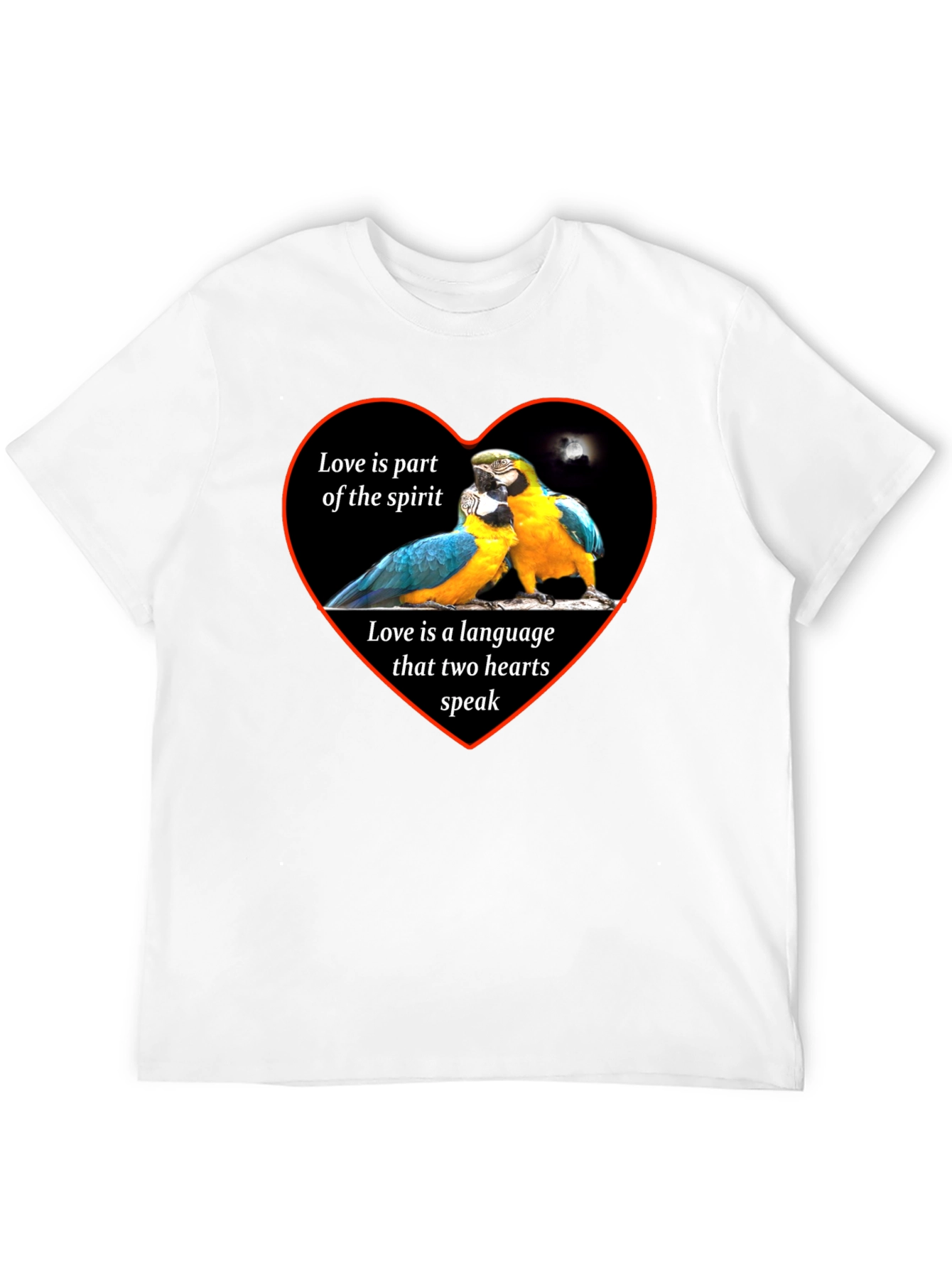 Black Love Parrots Heart T-Shirt - Spirit & Language view 12