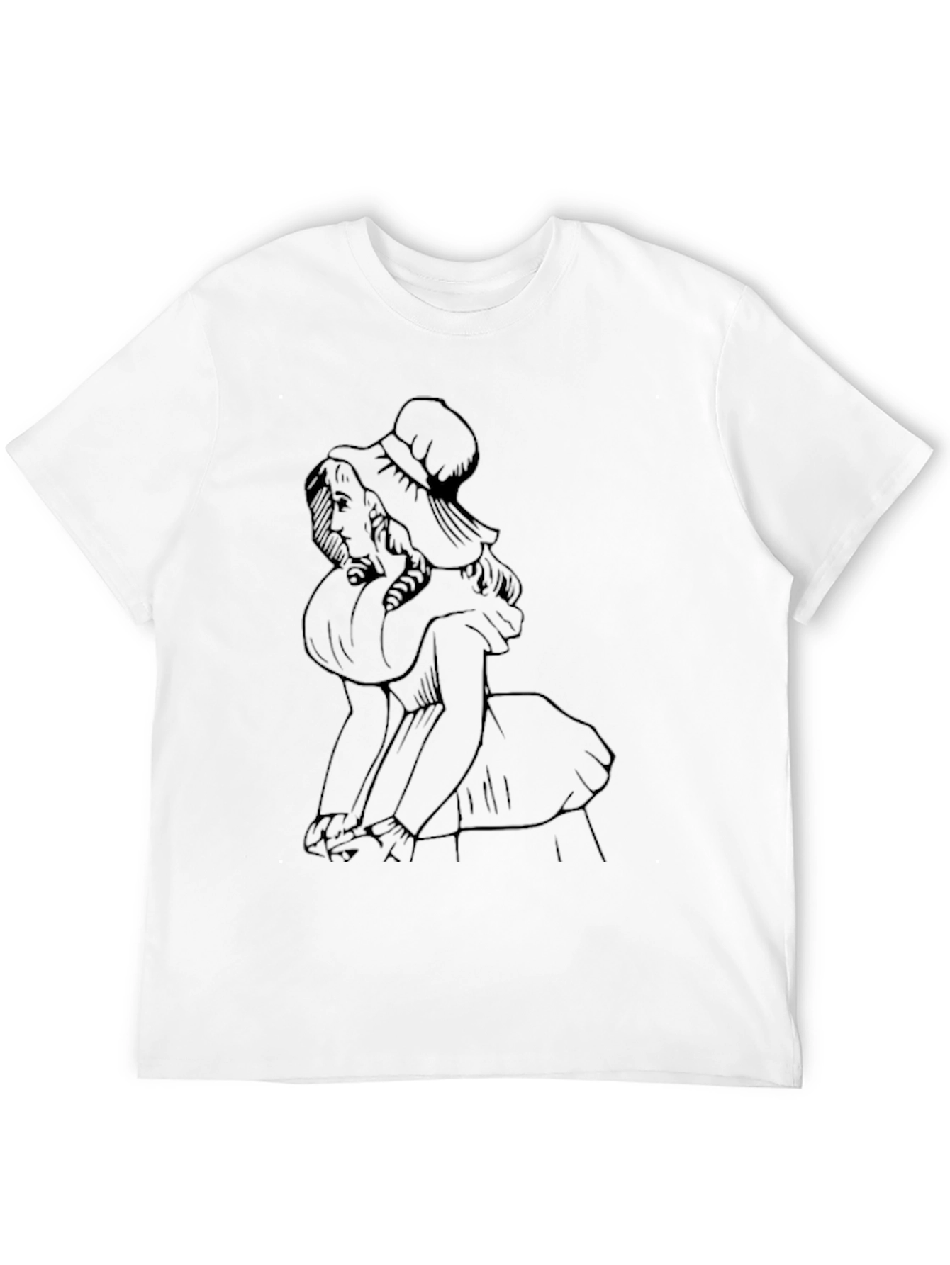 Black Vintage Lady T-Shirt - Classic Style view 12