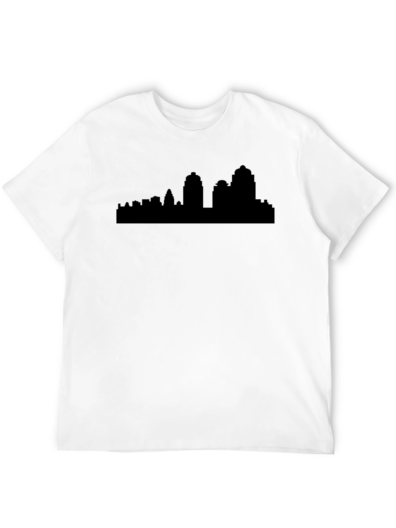 Black Cityscape Silhouette Black T-Shirt view 12