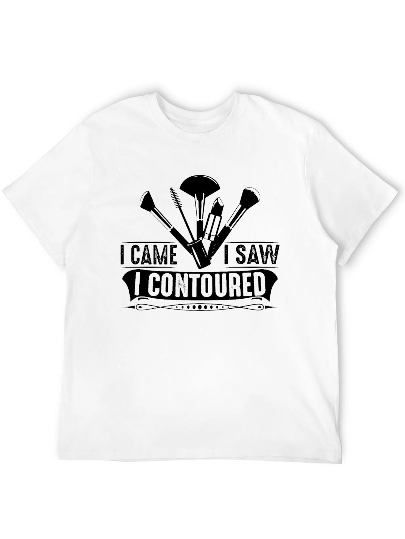 Black I Came I Saw I Contoured Black T-Shirt view 12