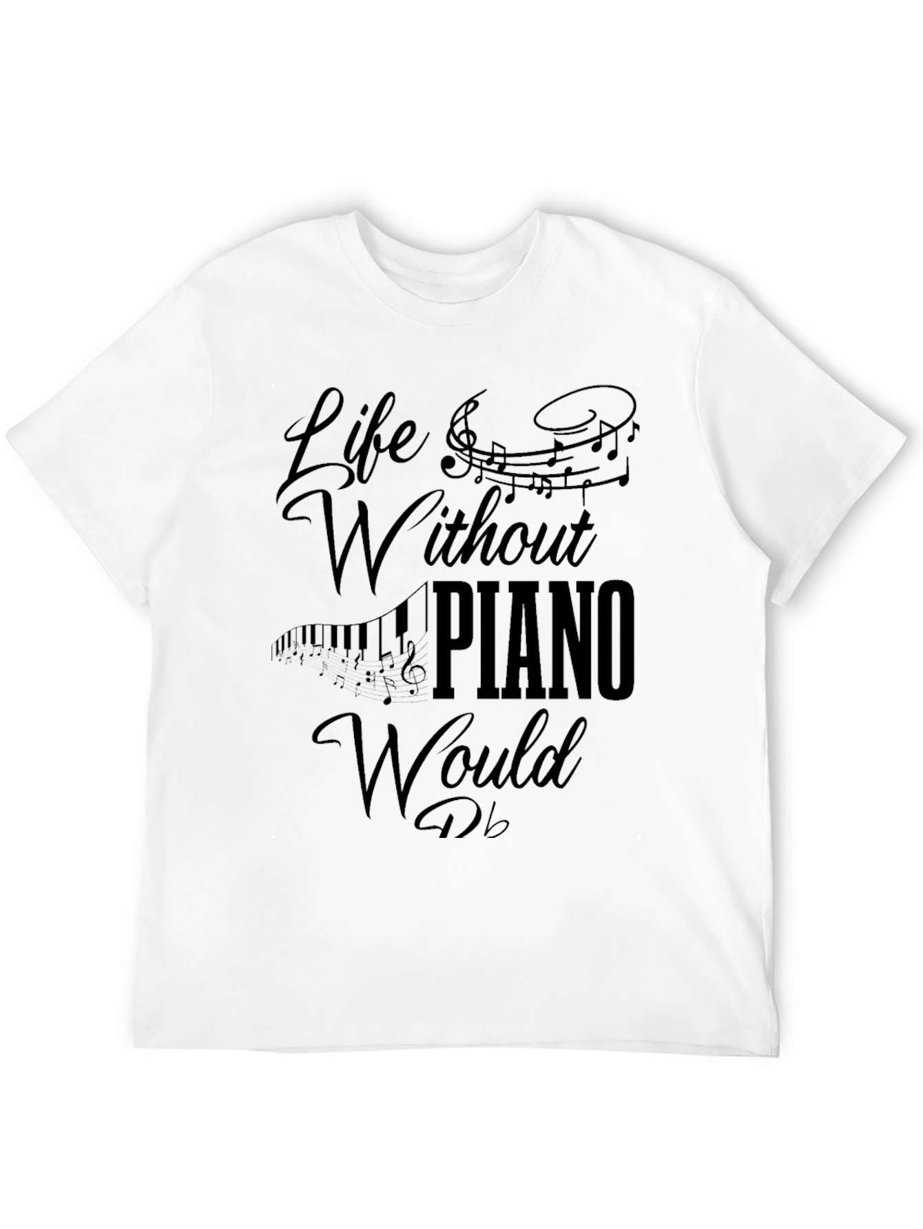Black Life Without Piano T-Shirt - Music Lover Tee view 12
