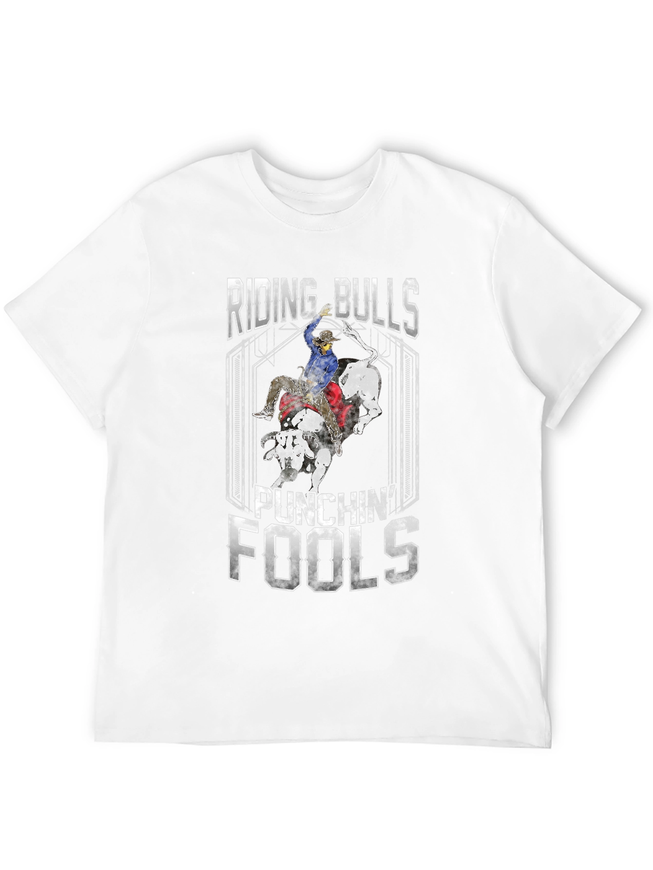 Black Riding Bulls Punching Fools Graphic T-Shirt view 12