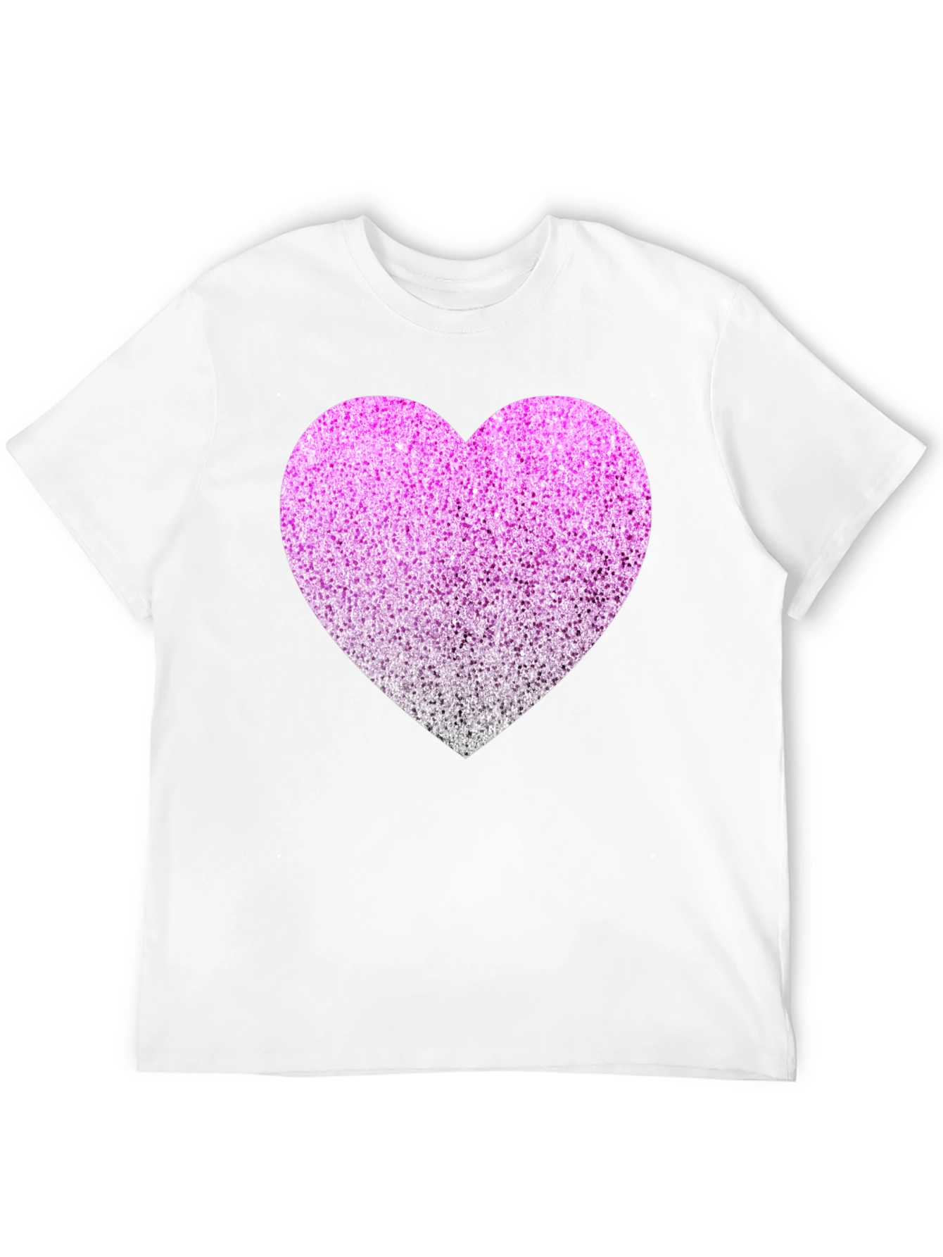 Black Sparkly Heart Graphic Tee - Black Cotton Blend view 12