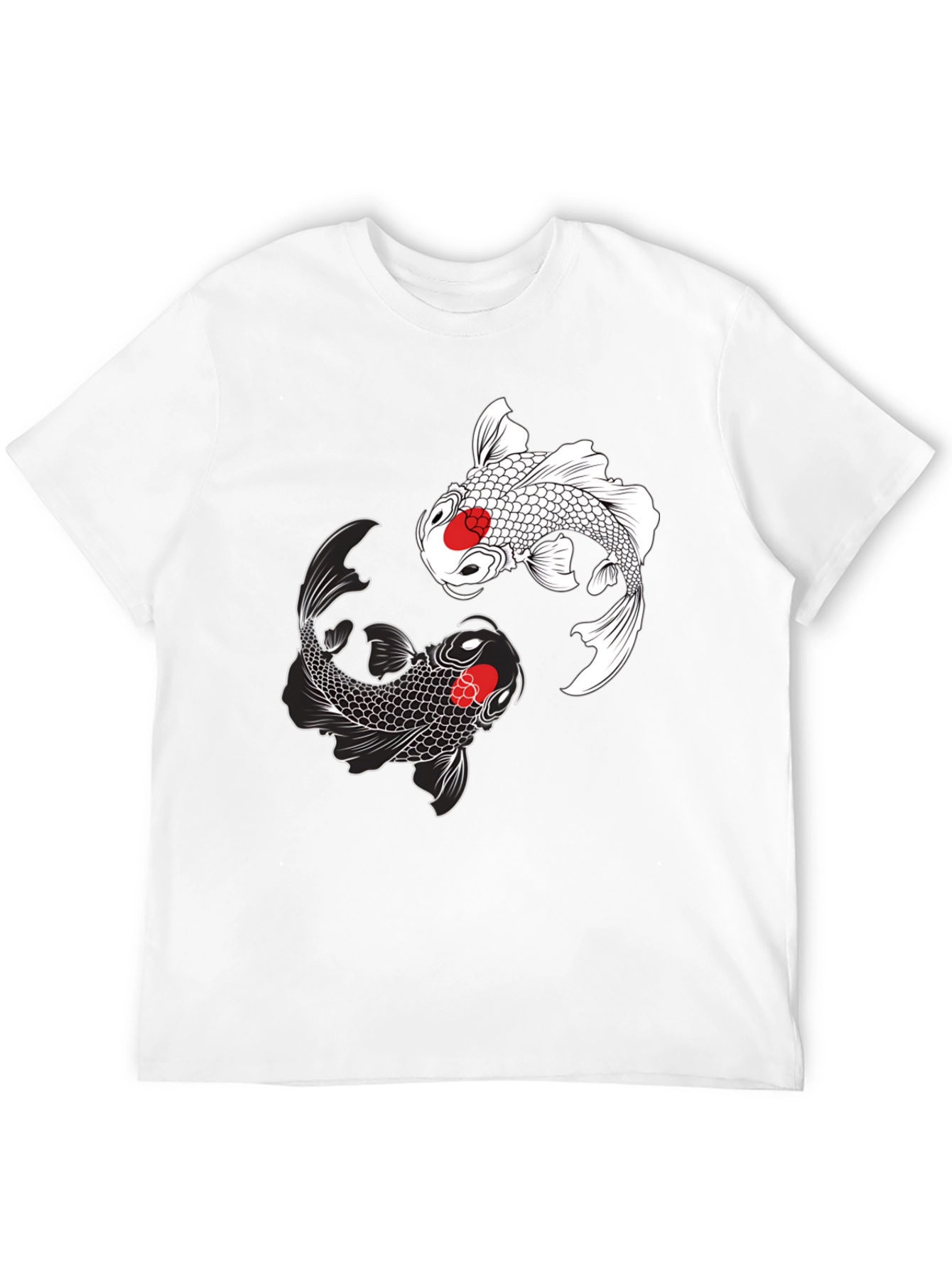 Black Koi Fish Yin Yang Graphic Tee - Black view 12