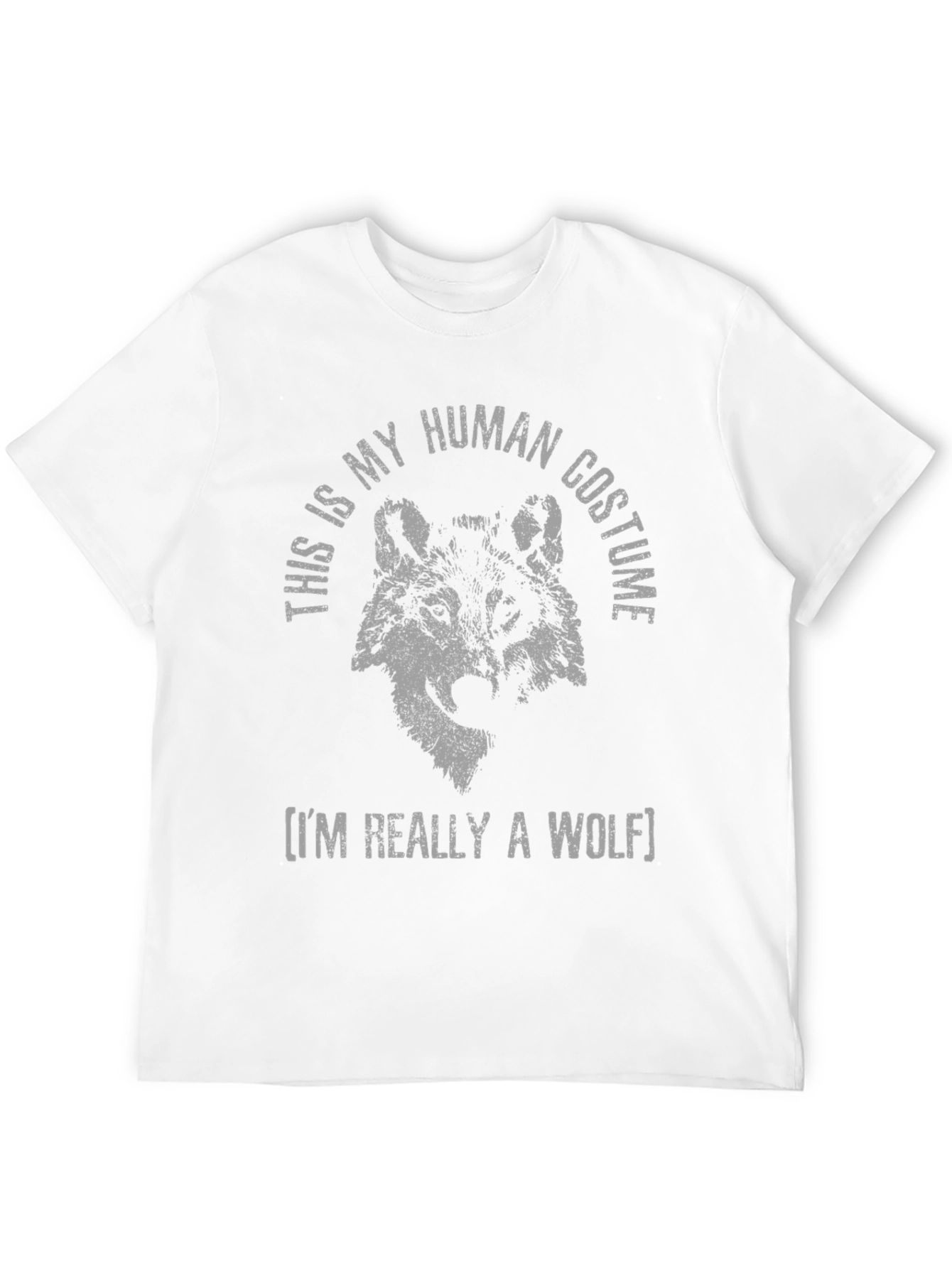 Black Human Costume Wolf T-Shirt - Funny Animal Tee view 12