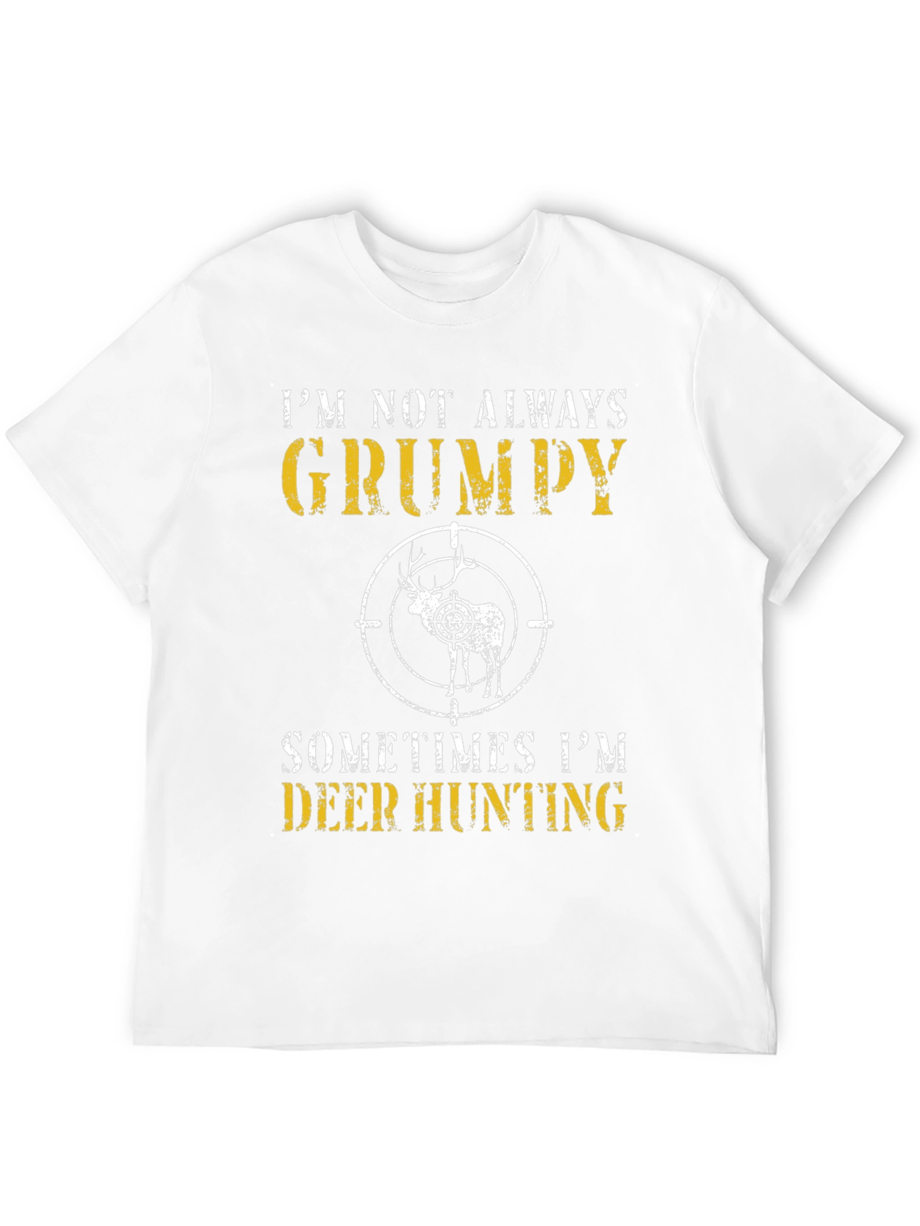 Black Grumpy Deer Hunting Graphic T-Shirt view 12