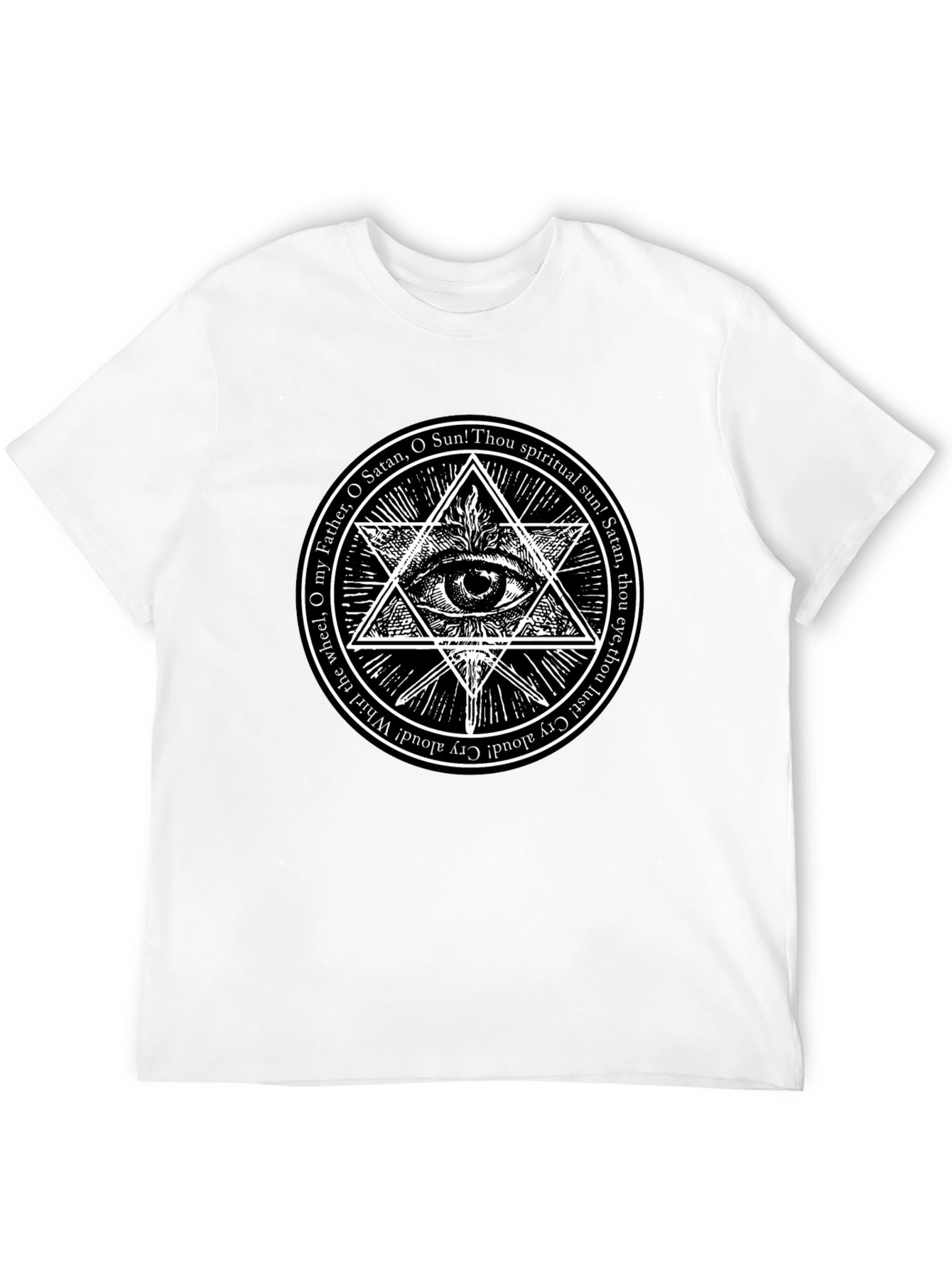Black Occult Eye Graphic Tee - Spiritual Symbolism T-Shirt view 12