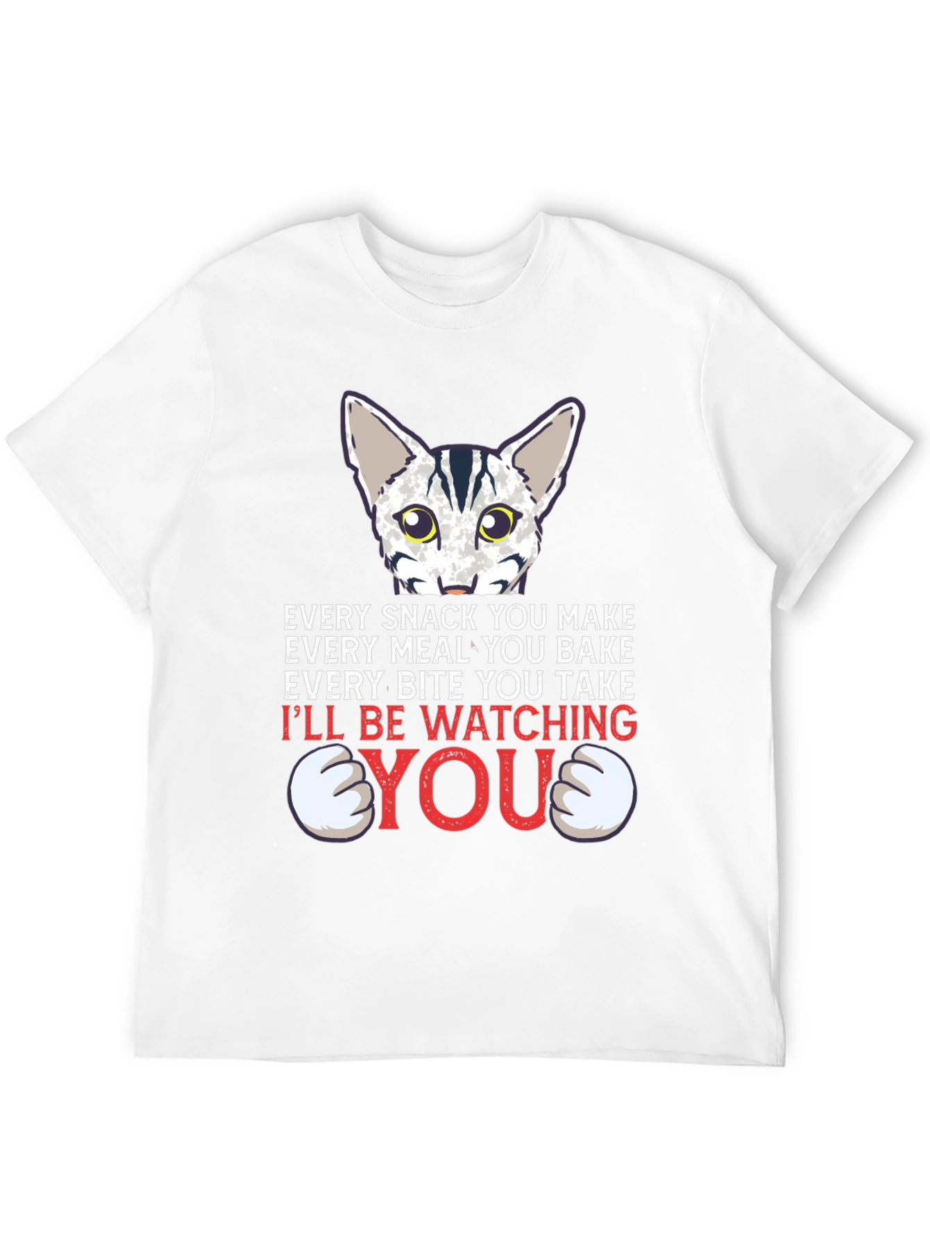 Black Funny Cat Lover T-Shirt - Every Snack You Make view 12